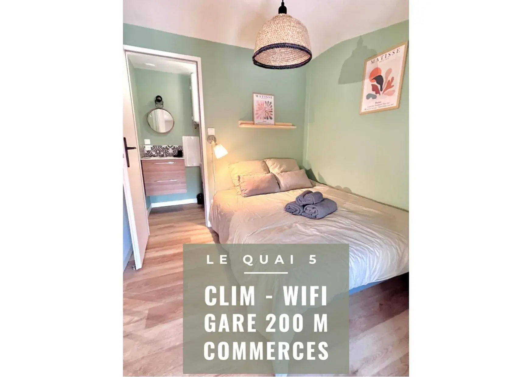 LE QUAI 5 - Studio NEUF CALME - CLIM - WiFi - Gare à 200m LE QUAI 5 - Studio NEUF CALME - CLIM - WiFi - Gare à 200m