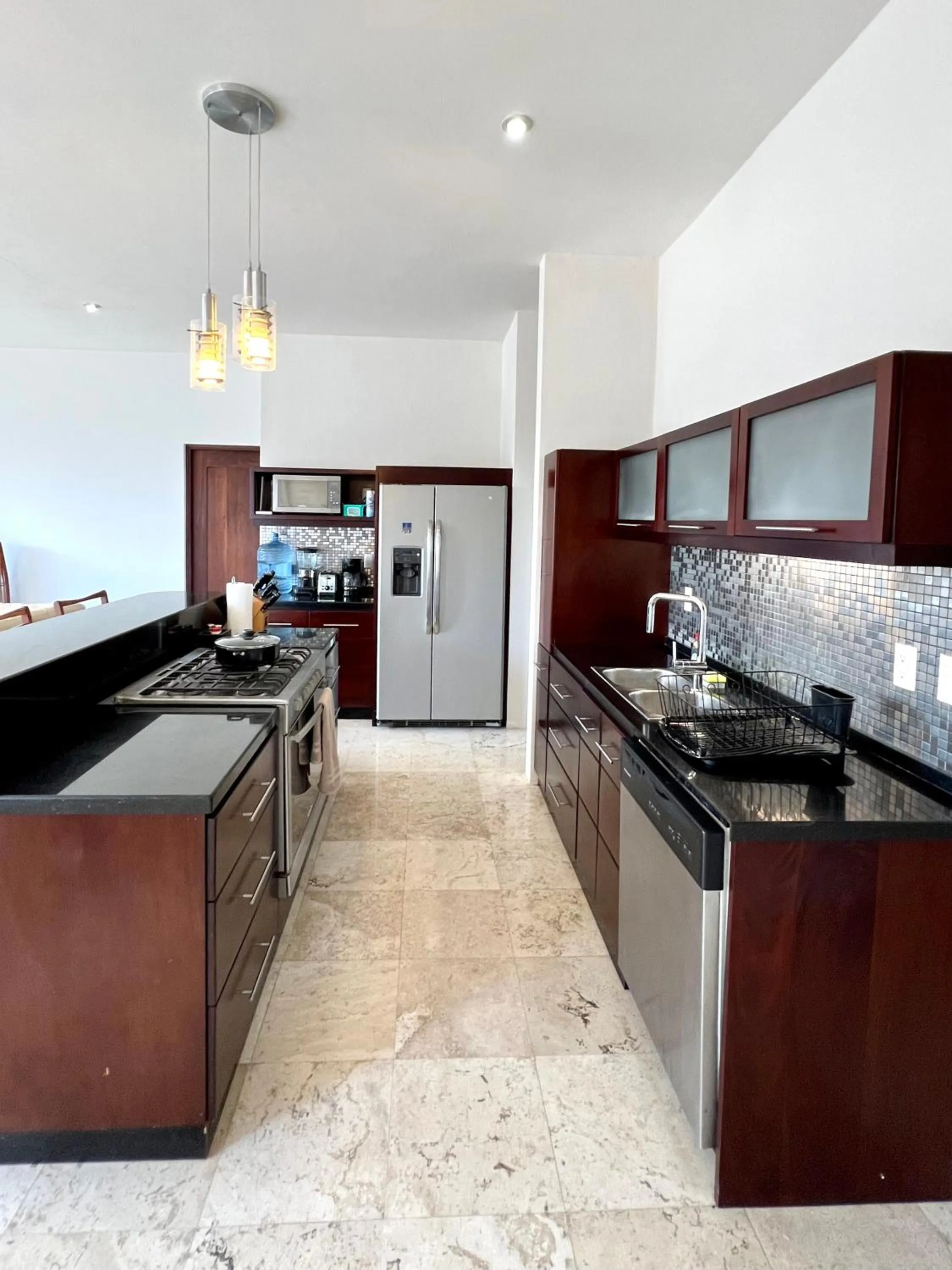 Kitchen or kitchenette in Amazing Luxury Penthouse with sunset,sunrise view, private Jacuzzi and rooftop pool