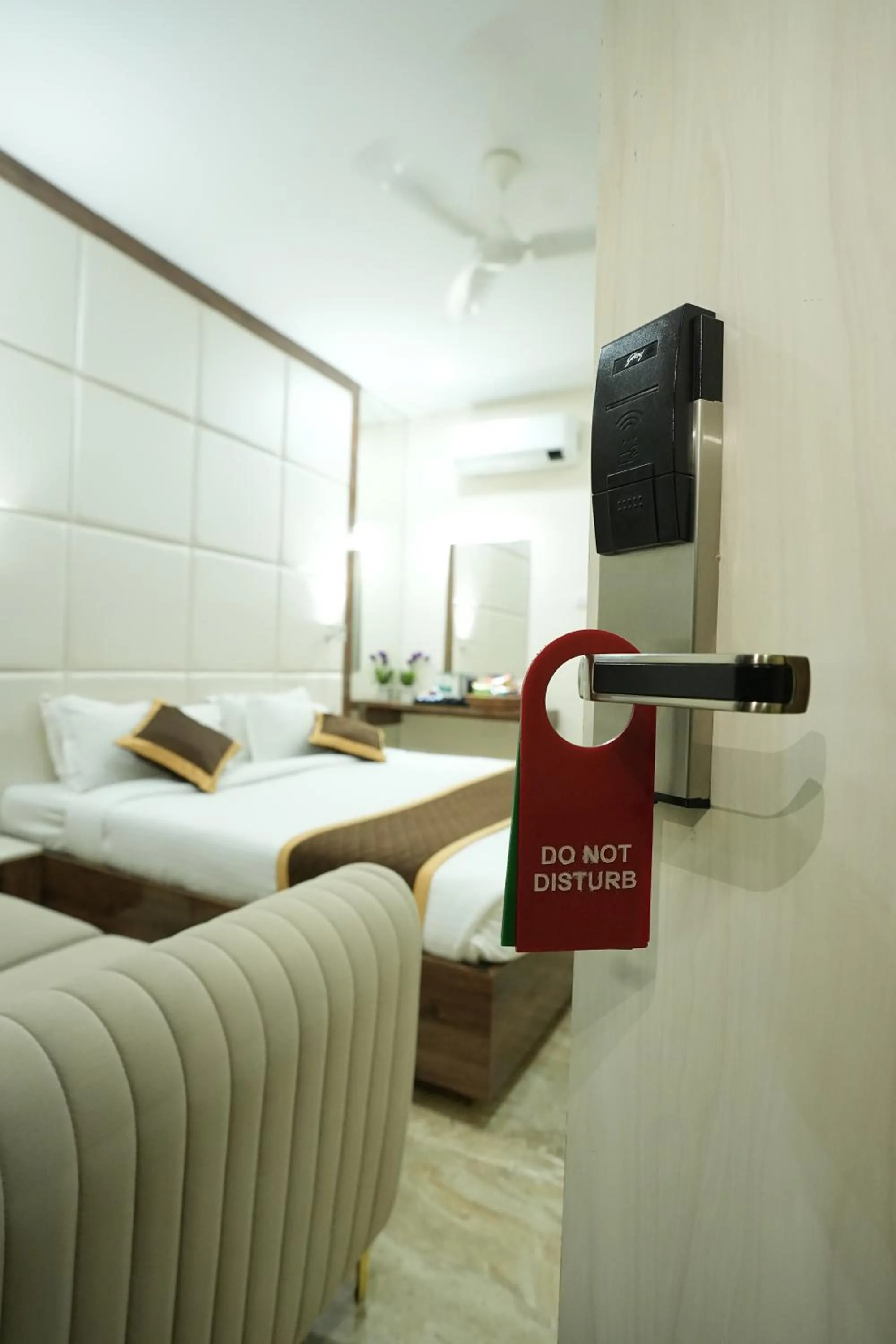 View (from property/room), Bed in Grace Residency Chennai Airport