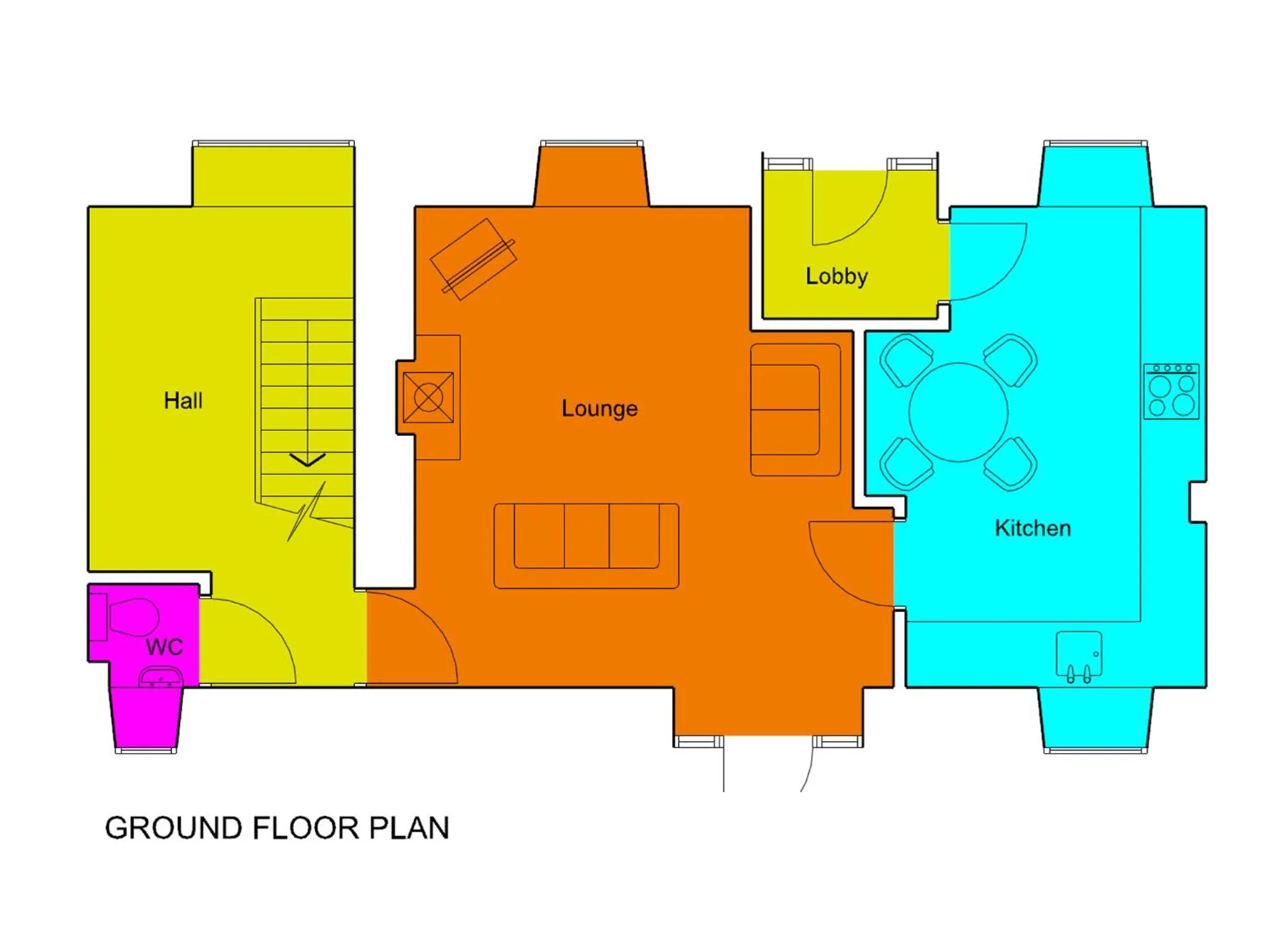 Floor plan in Swansea Valley Holiday Cottages