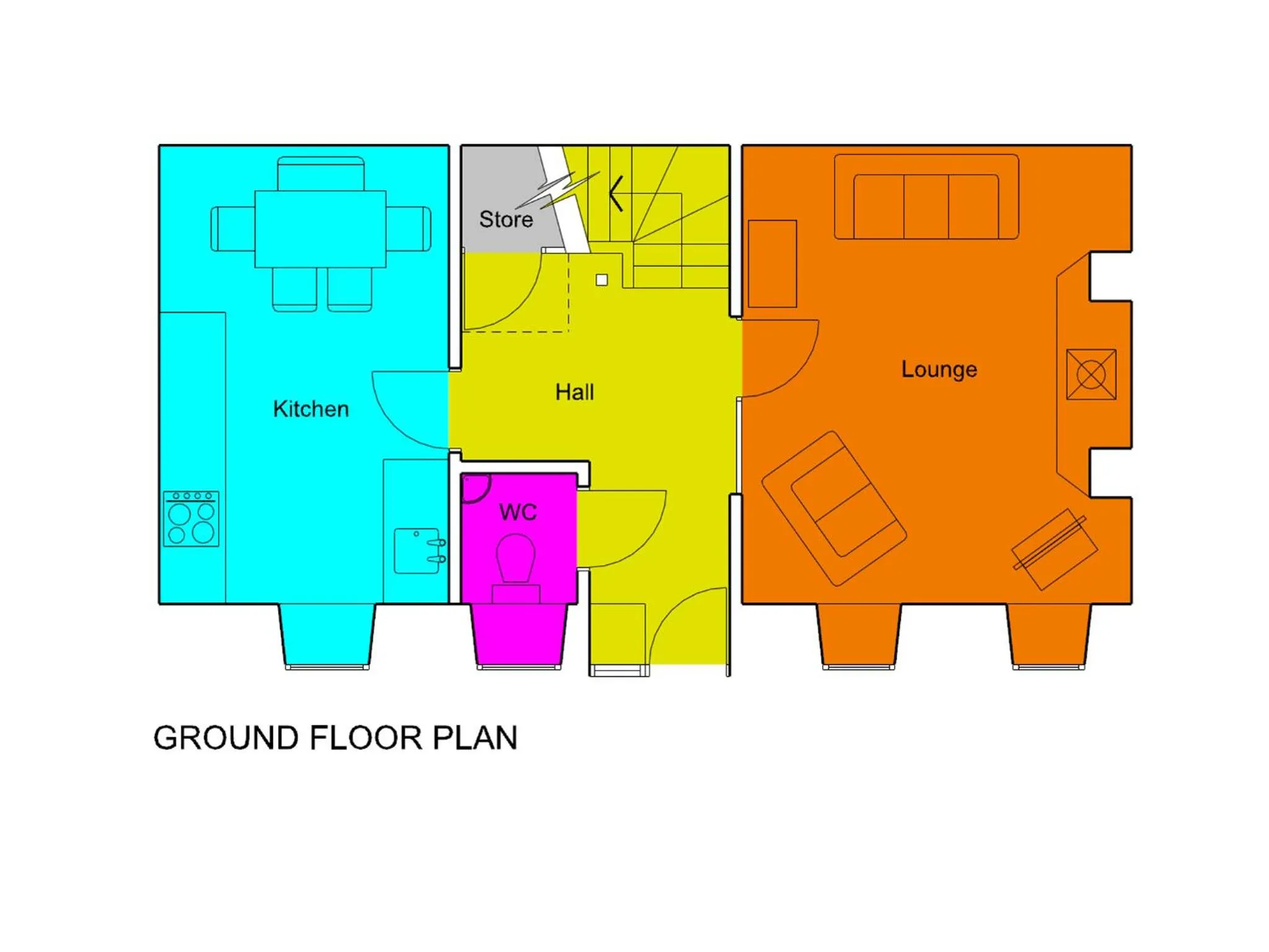 Floor plan in Swansea Valley Holiday Cottages