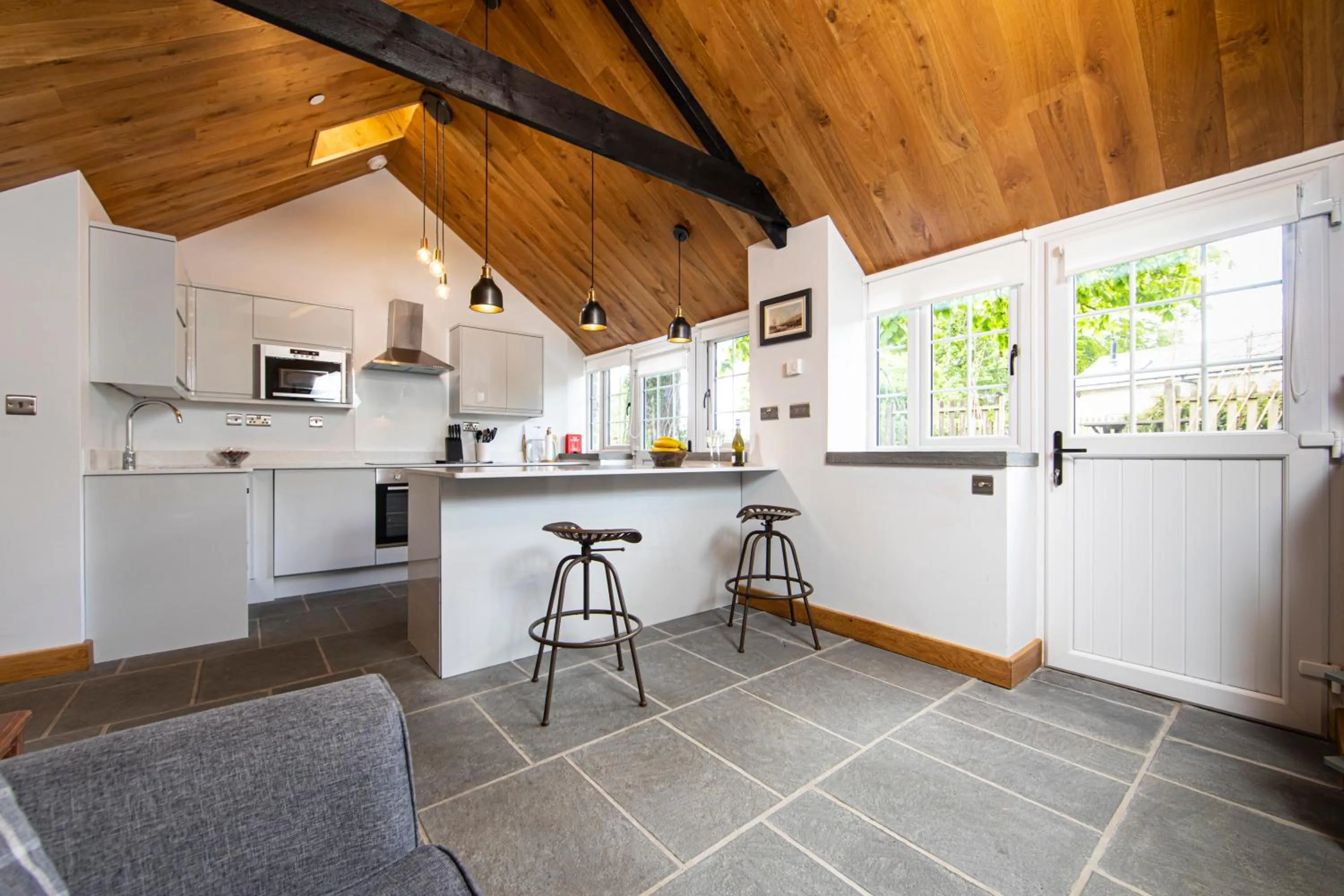 Garden view in Swansea Valley Holiday Cottages