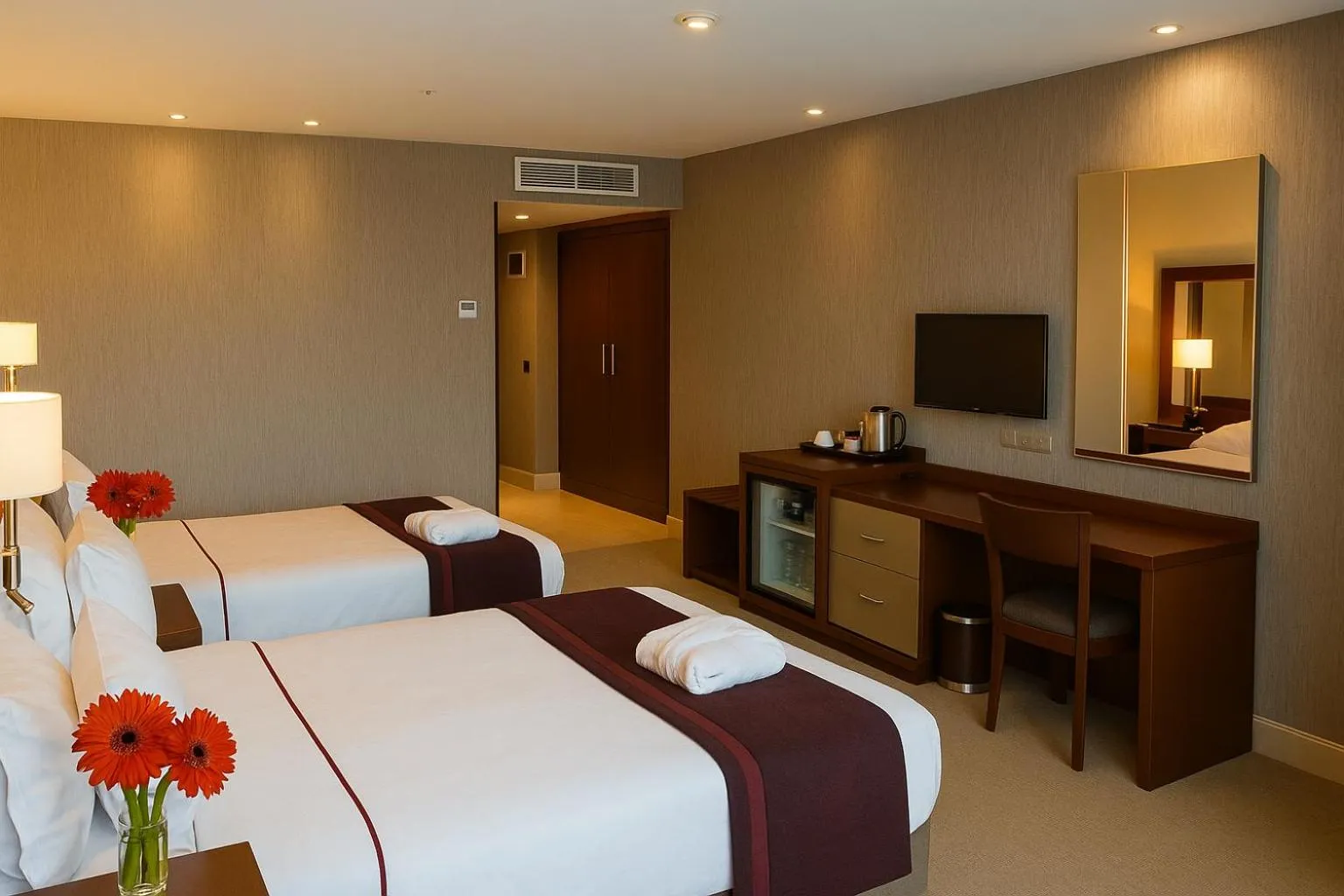 Bed in Taksim Gonen Hotel
