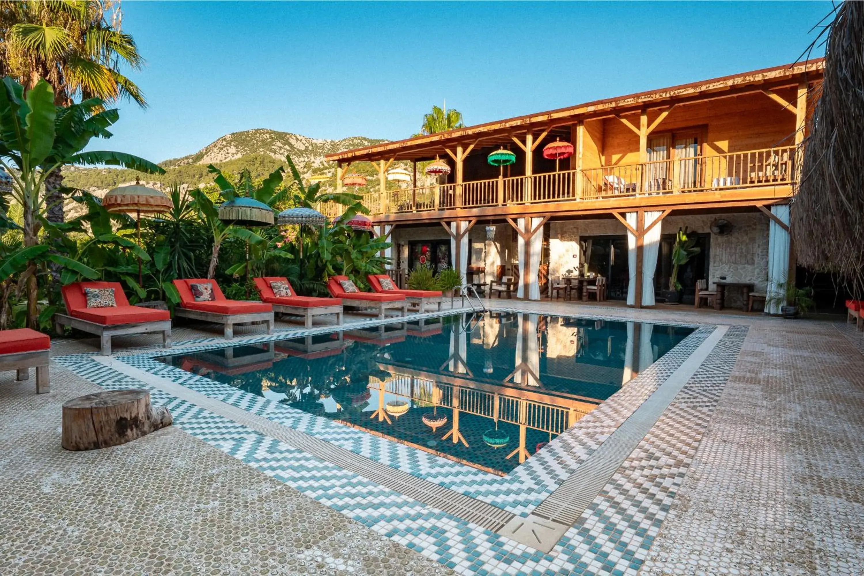 Pool view in Naturelife Bungalows & SPA - Free Access to Odile Hotel Pool view in Naturelife Bungalows & SPA - Free Access to Odile Hotel