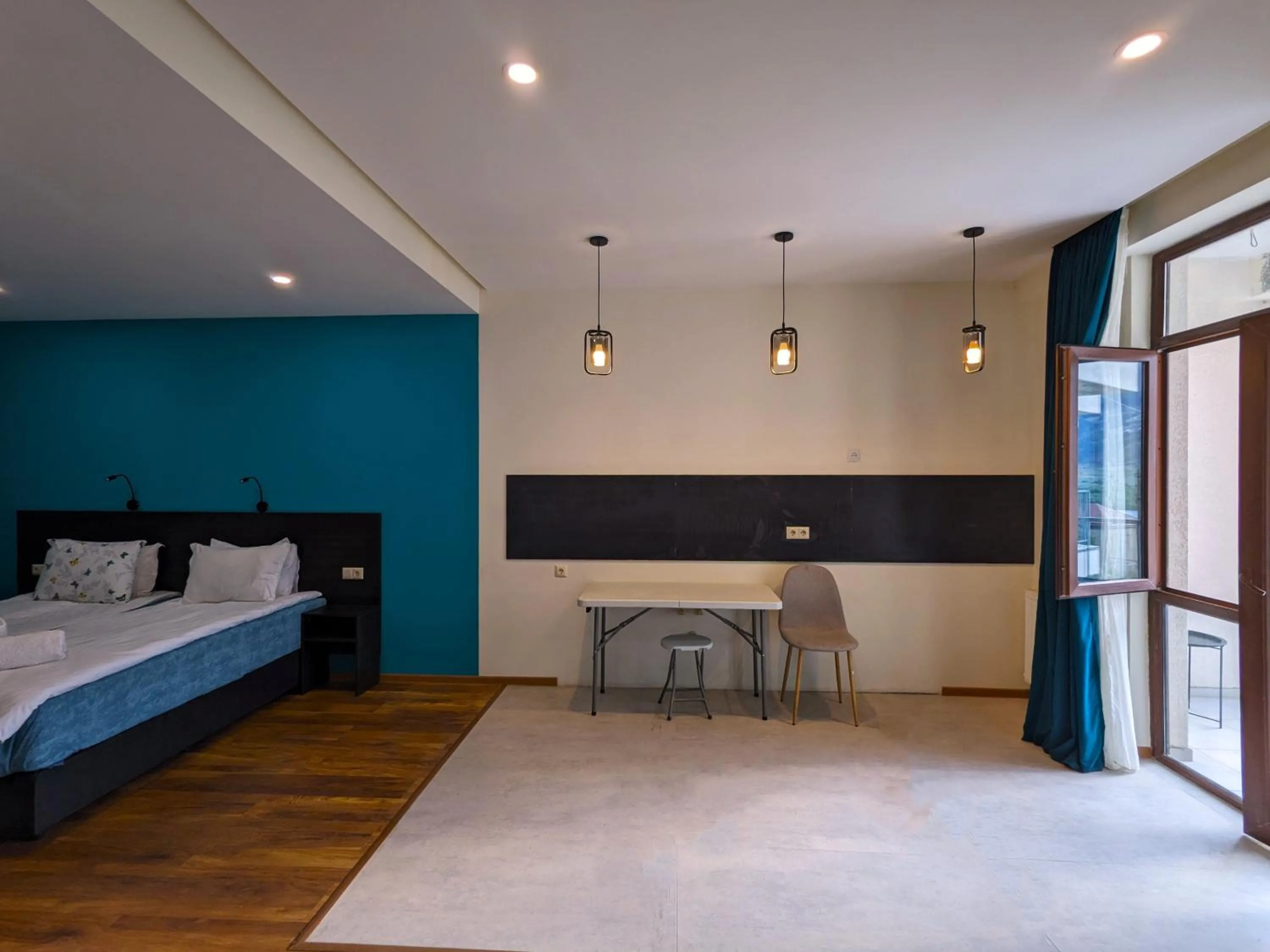 Photo of the whole room, Bed in Milky Way