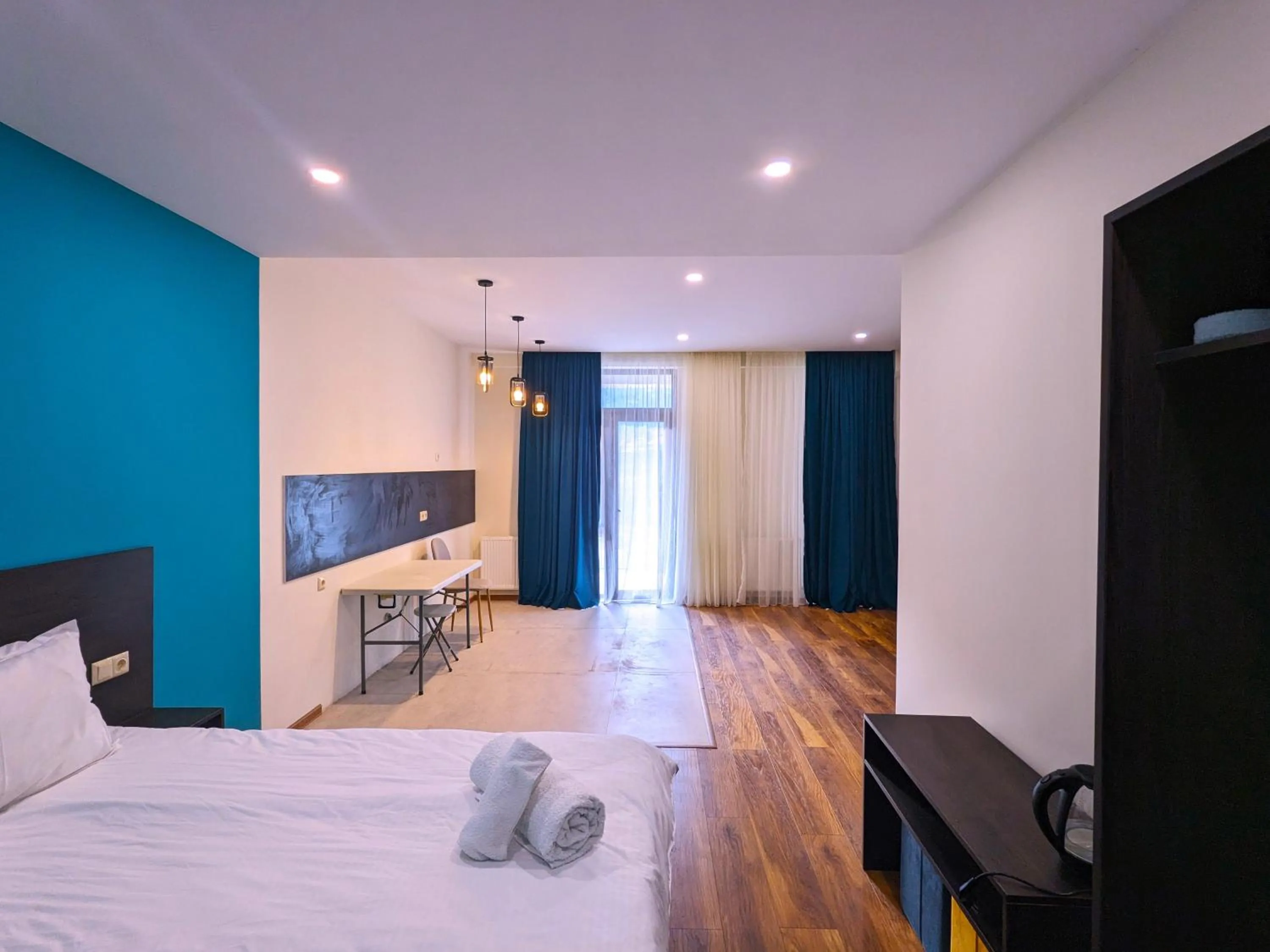 Photo of the whole room, Bed in Milky Way