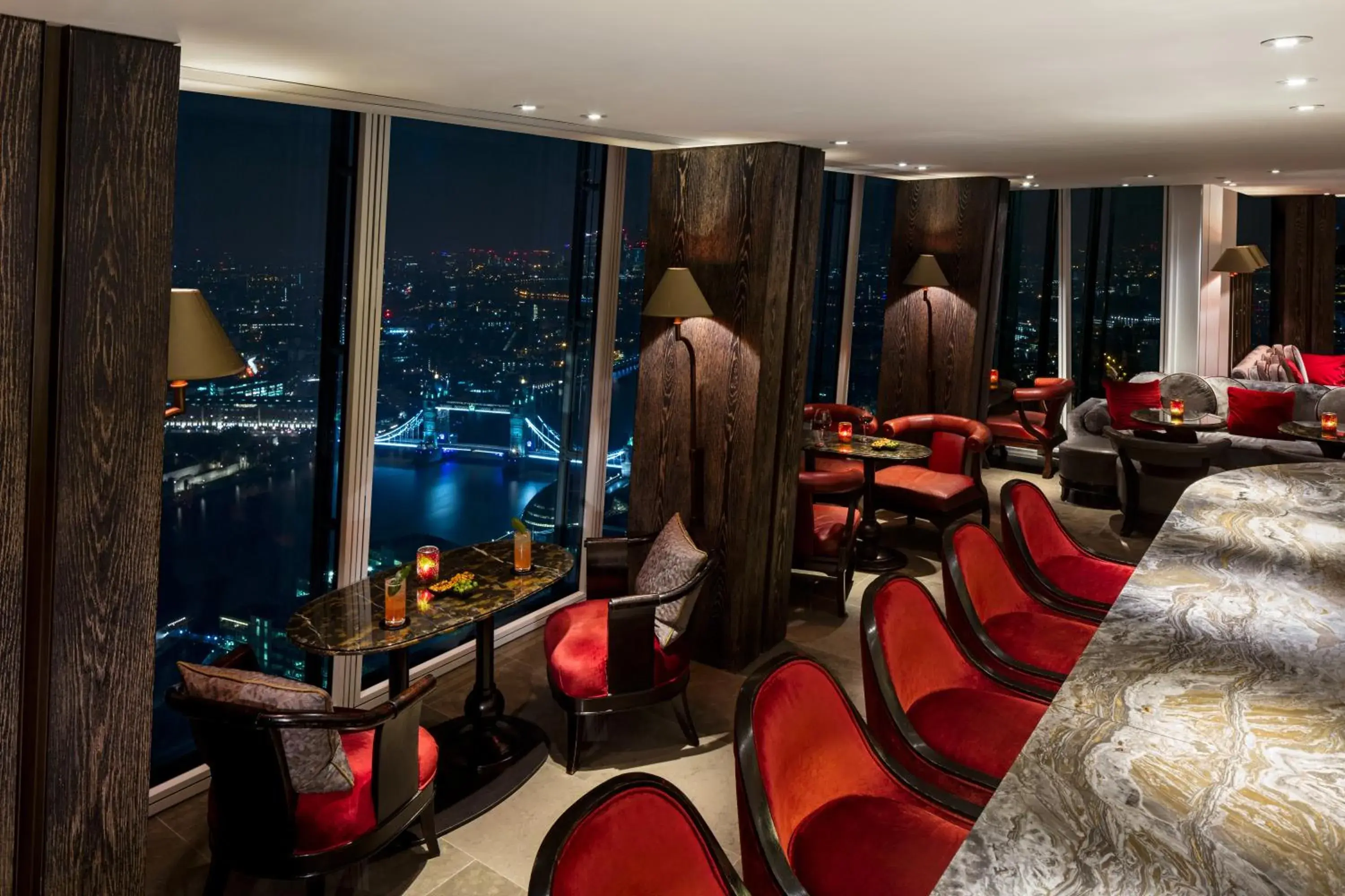 Lounge or bar in Shangri-La The Shard, London Lounge or bar in Shangri-La The Shard, London