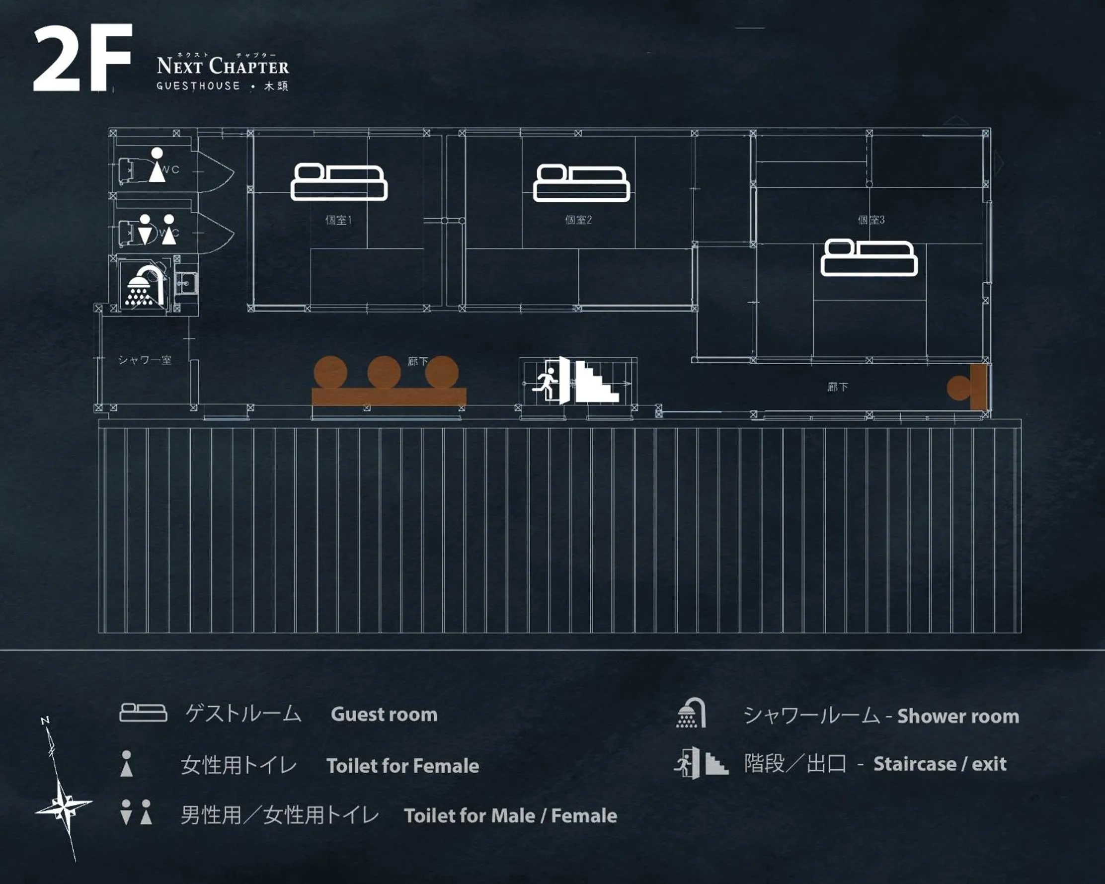 Floor plan in Next Chapter - Guesthouse - Kito