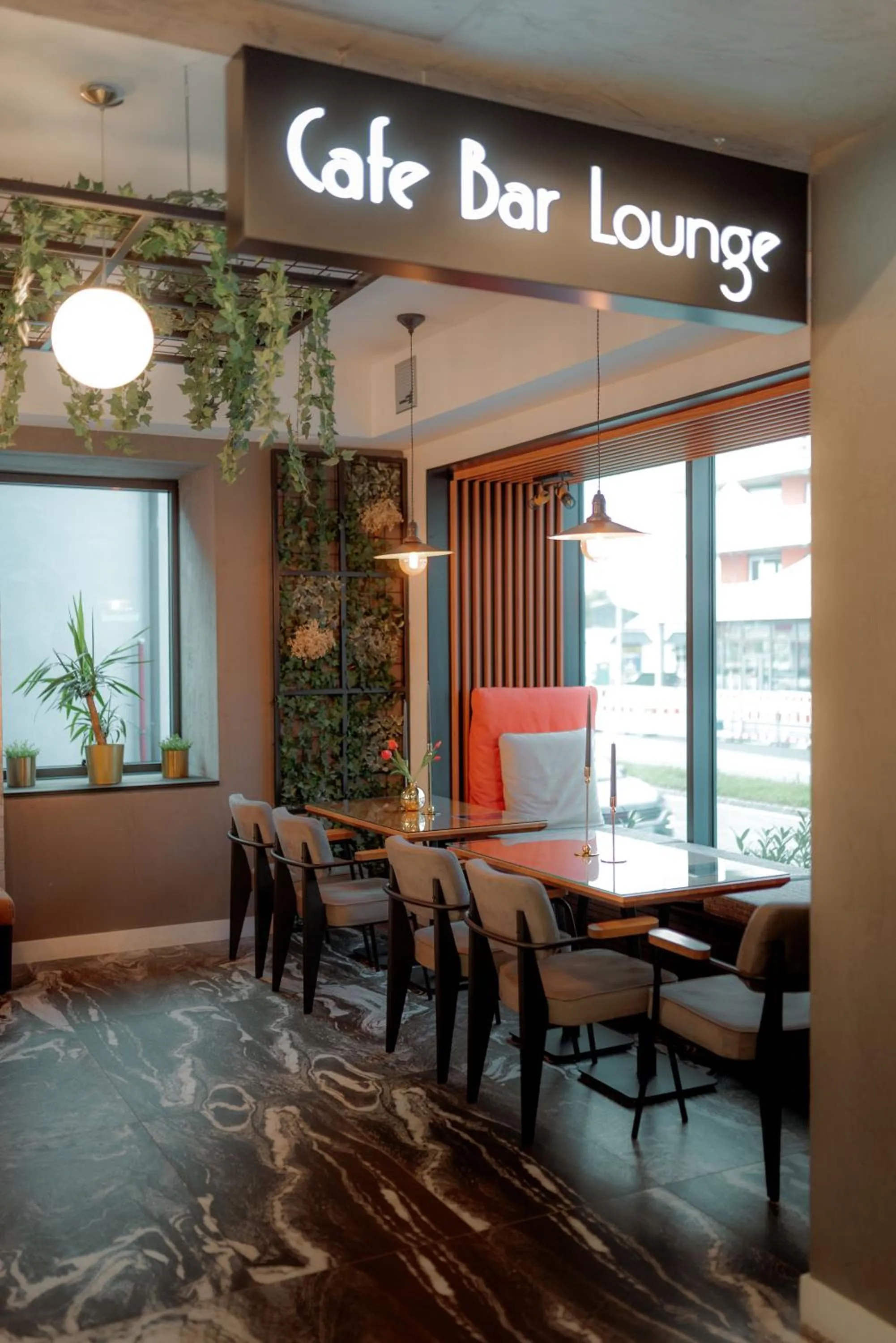 Seating area in NED Hotel