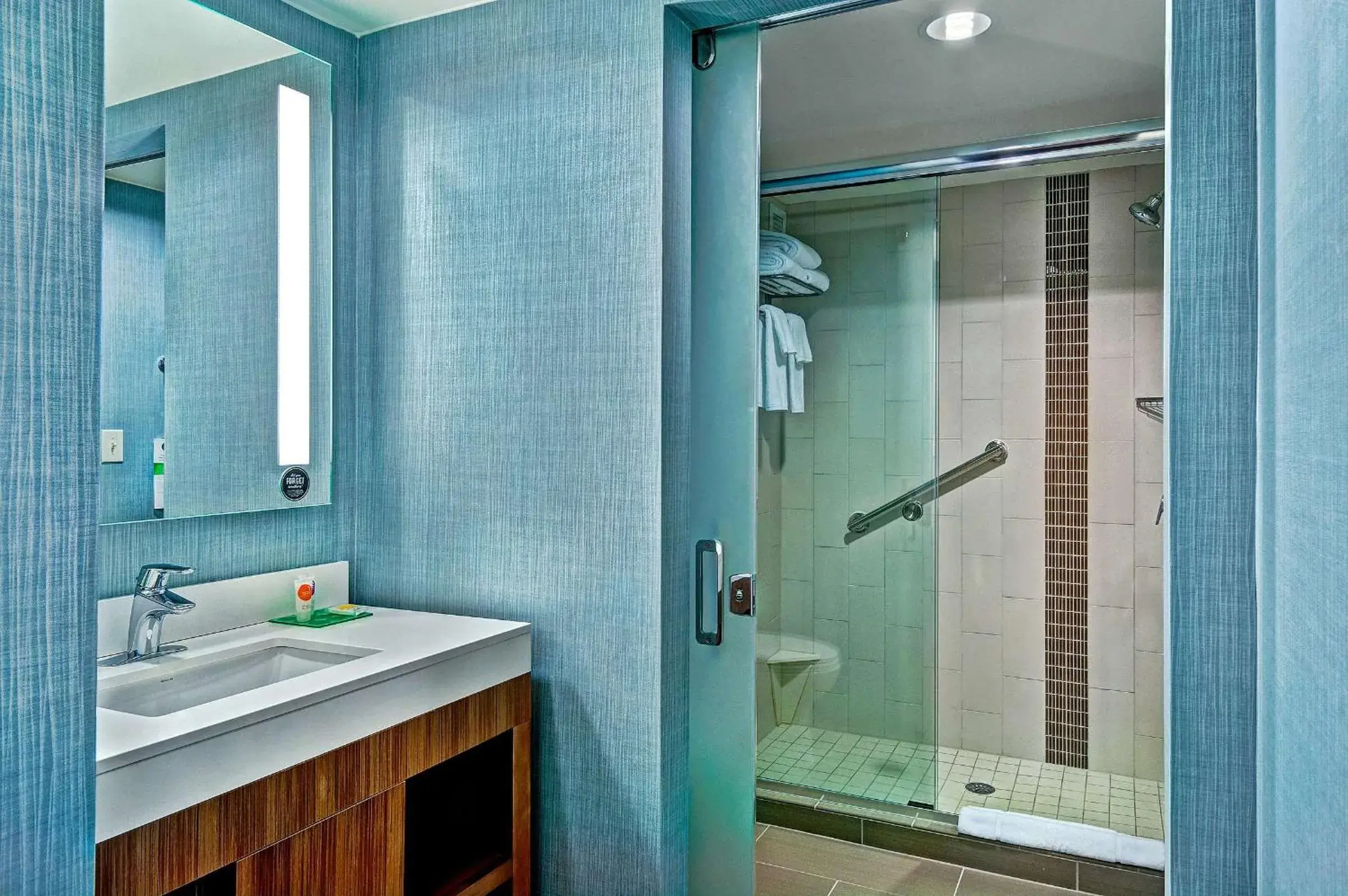 Bathroom in Hyatt Place Fredericksburg at Mary Washington Bathroom in Hyatt Place Fredericksburg at Mary Washington