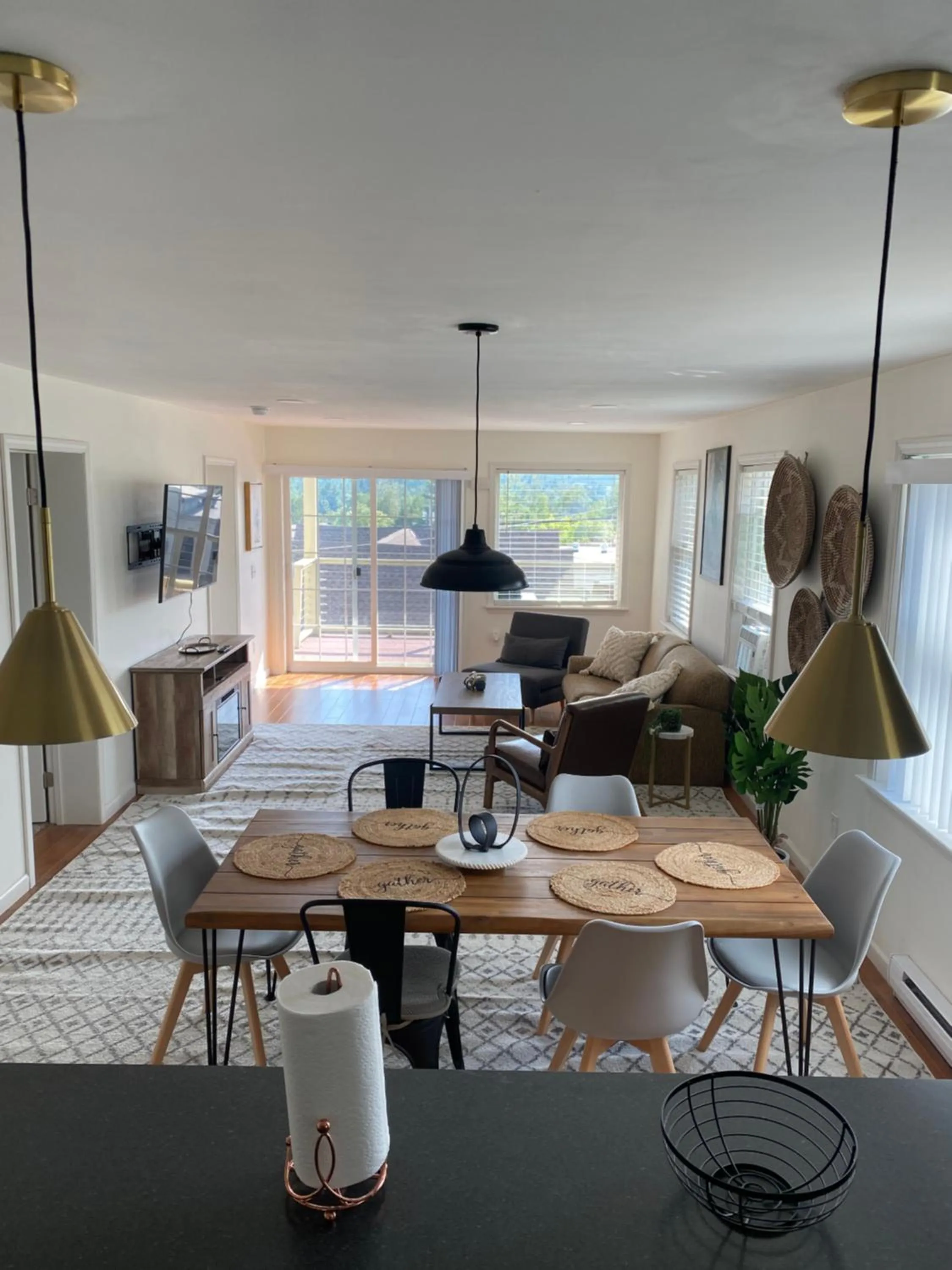 Living room in Central Lake Placid Mountain Views