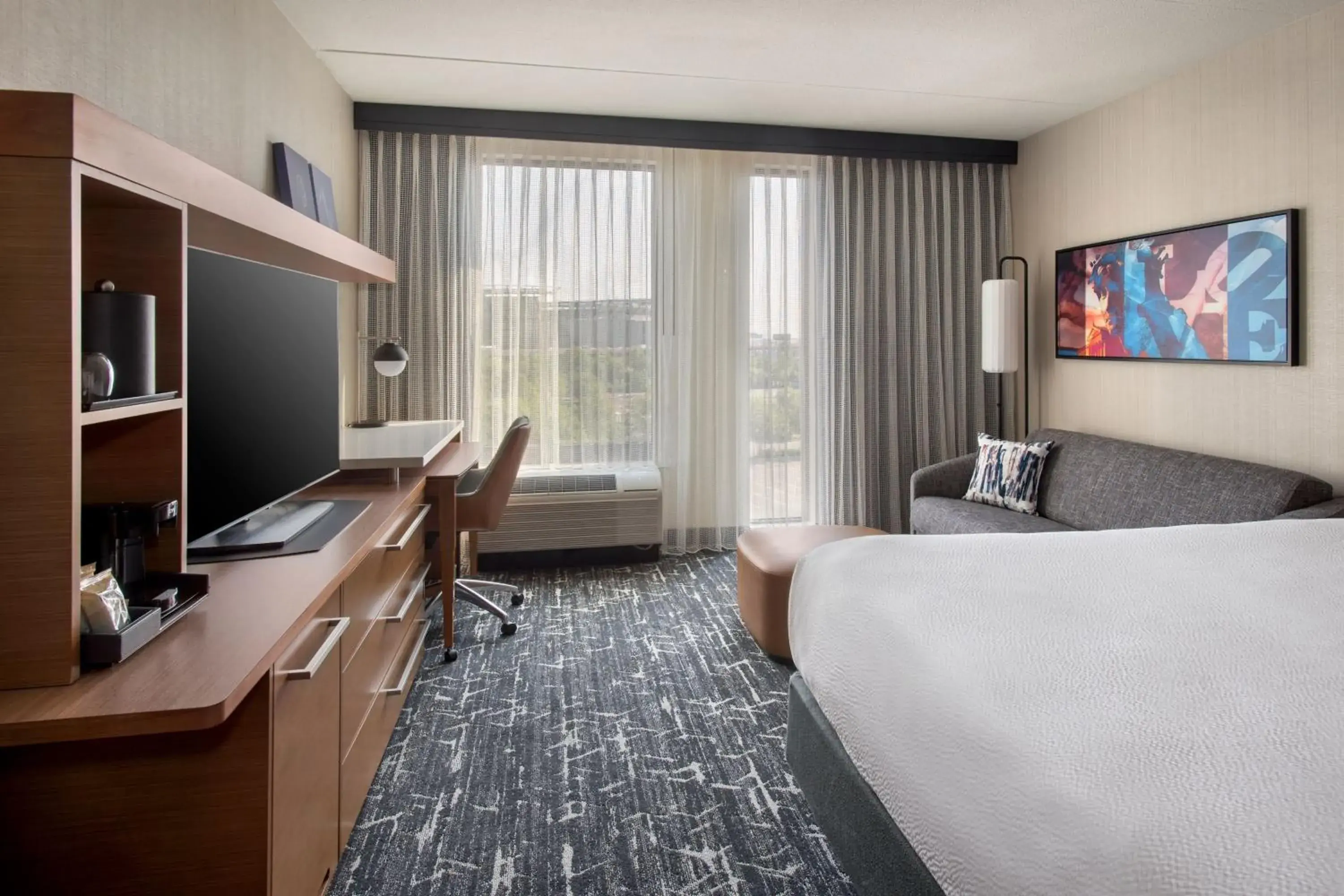 King Room with Sofa Bed - Hearing Accessible in Courtyard by Marriott Philadelphia South at The Navy Yard King Room with Sofa Bed - Hearing Accessible in Courtyard by Marriott Philadelphia South at The Navy Yard