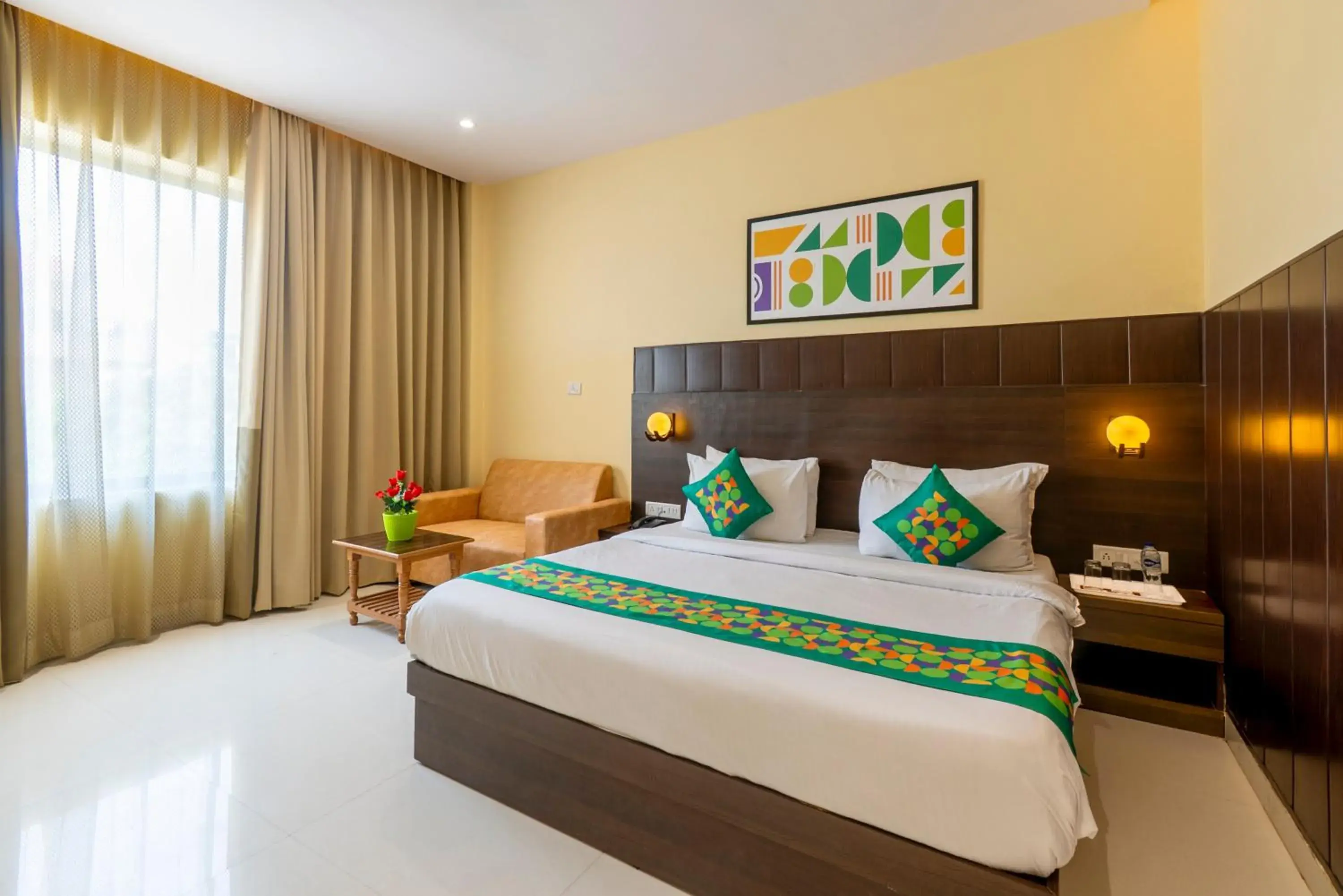 Bedroom, Bed in Treebo Little Budhha Bedroom, Bed in Treebo Little Budhha