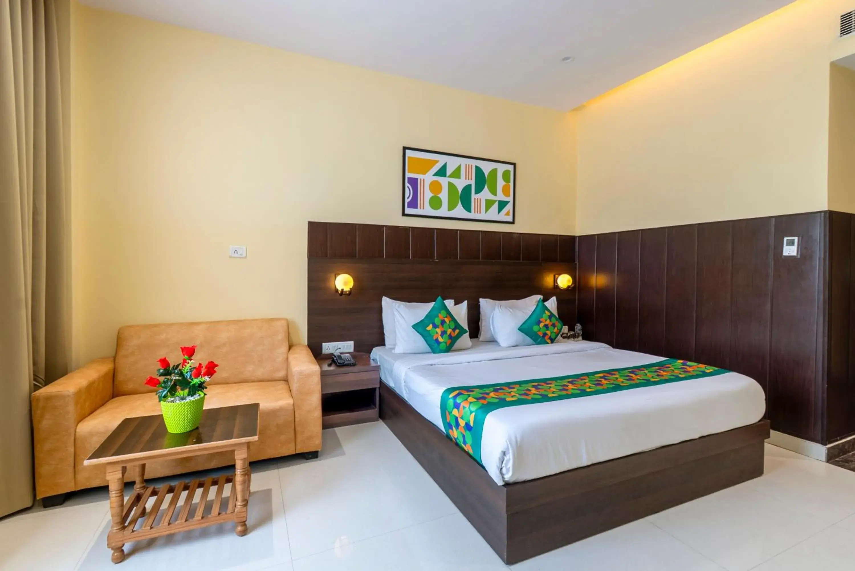 Bedroom, Bed in Treebo Little Budhha Bedroom, Bed in Treebo Little Budhha