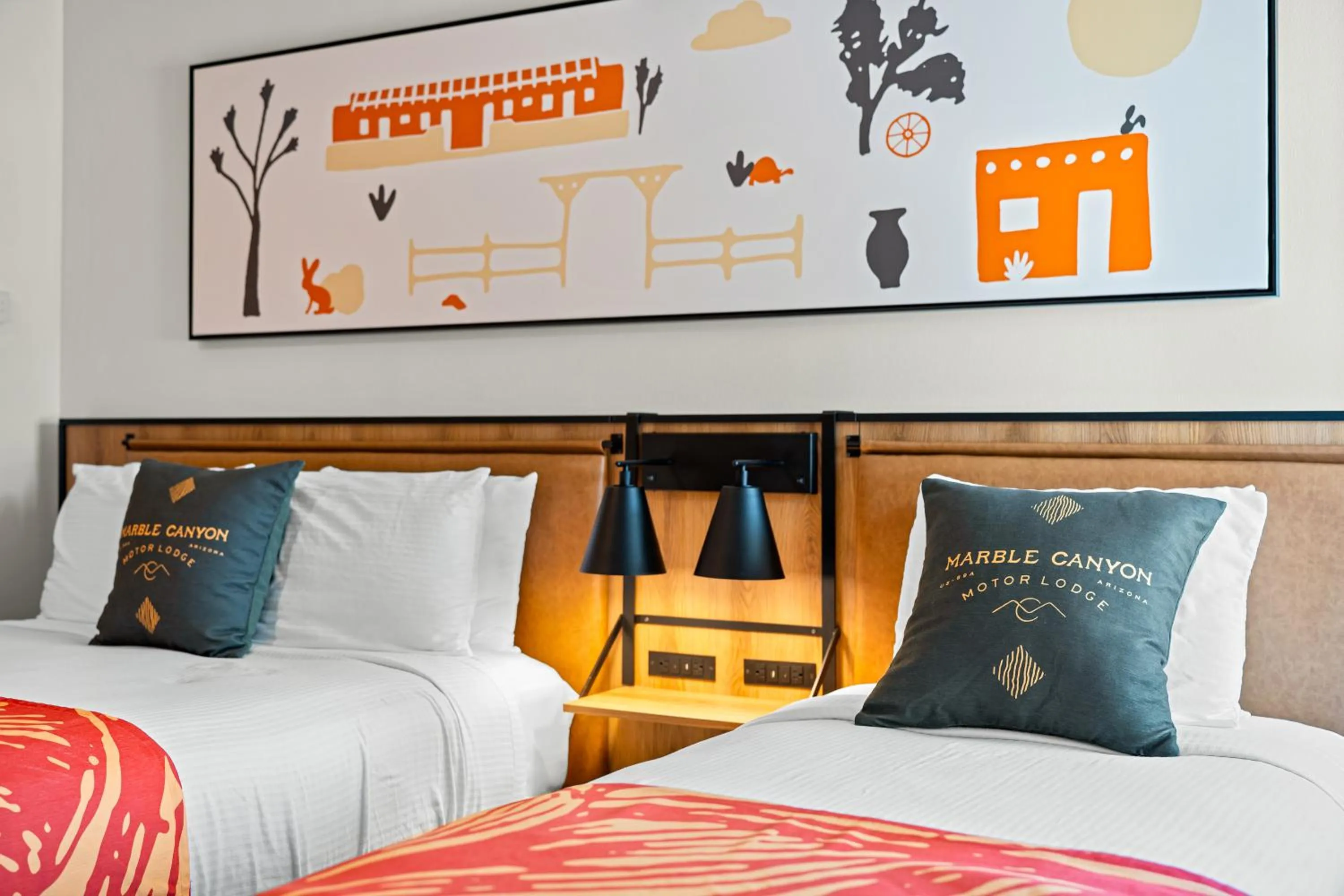 Bed in Marble Canyon Lodge