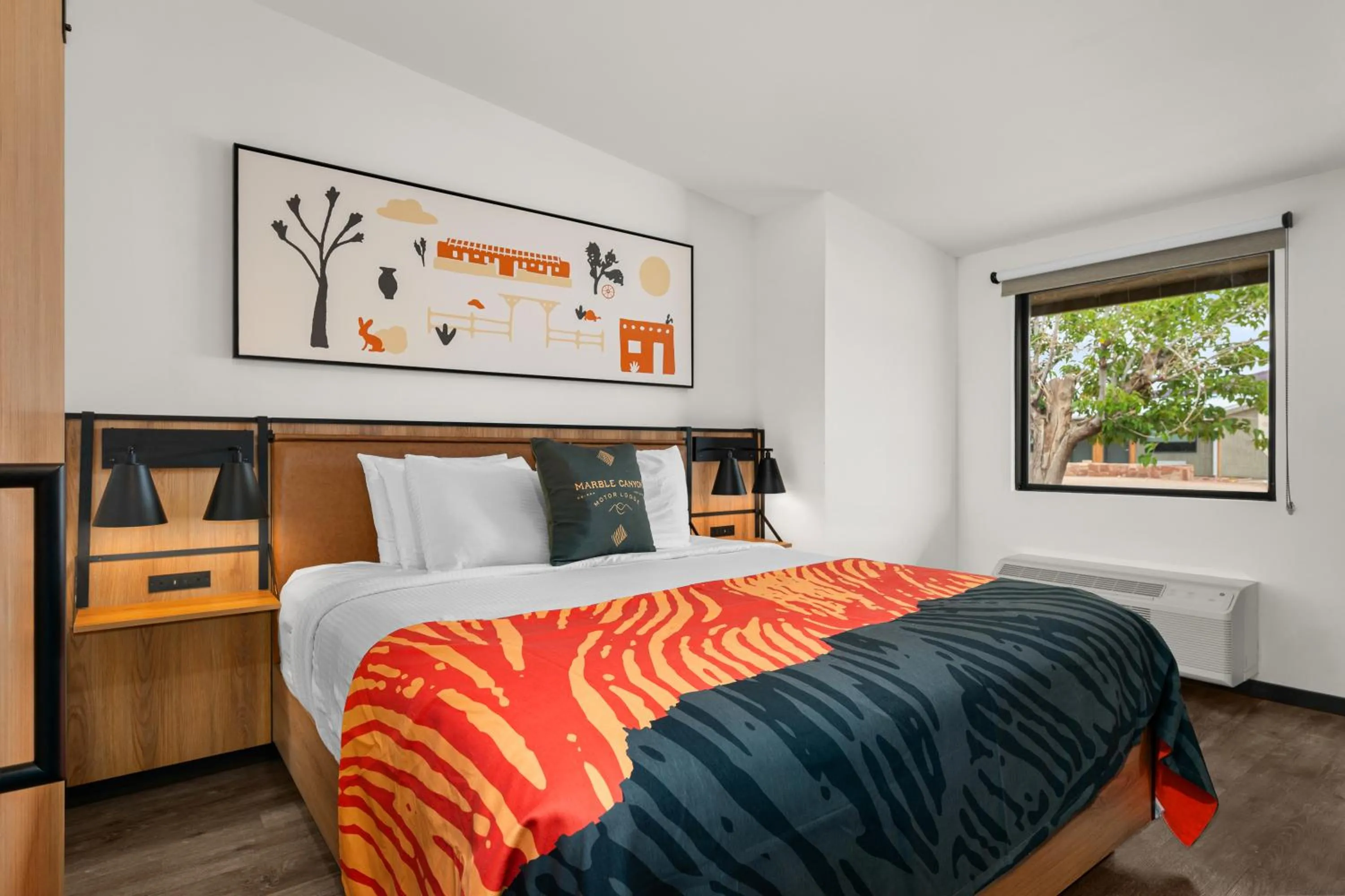 Bed in Marble Canyon Lodge