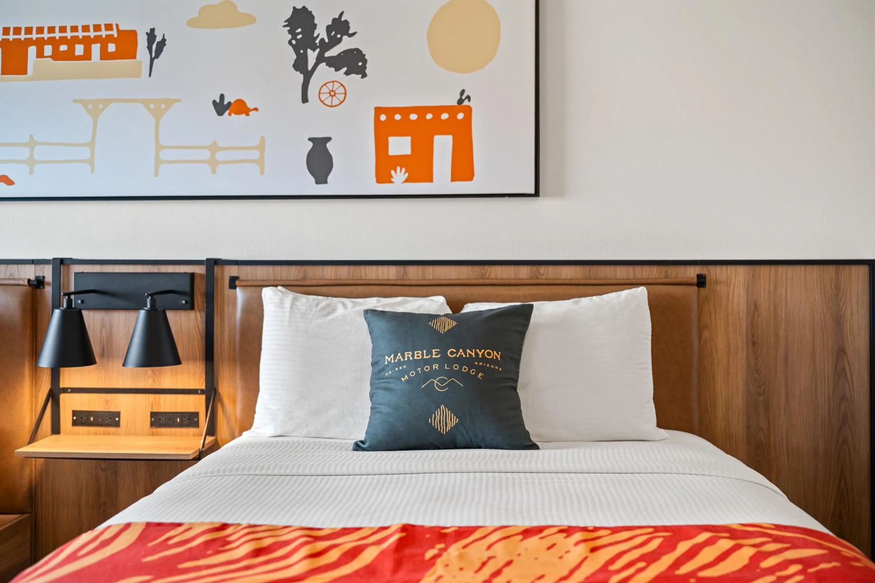 Bed in Marble Canyon Lodge