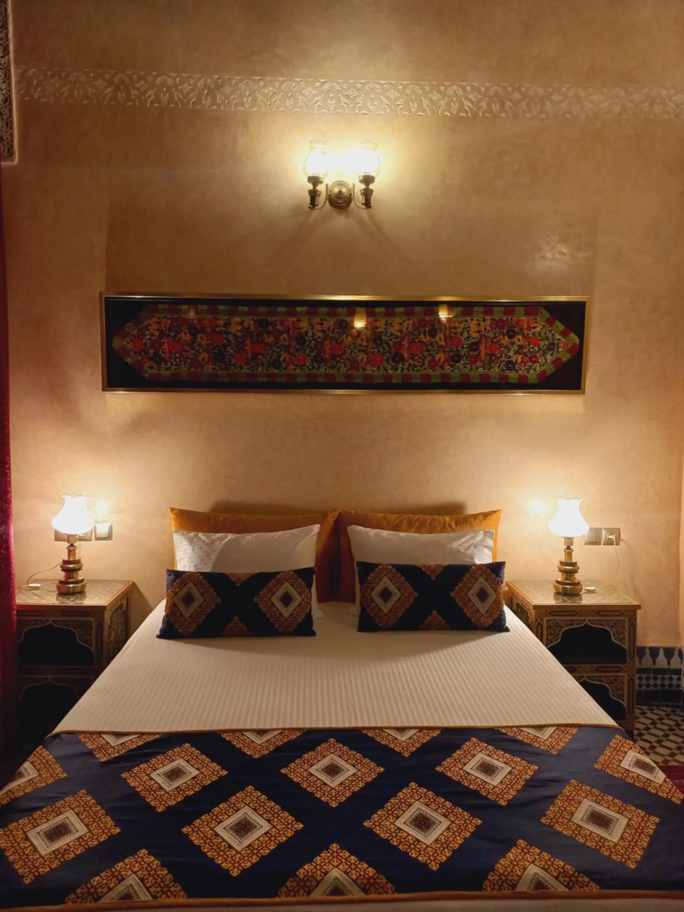 Bed in Riad Moulaydriss et Giacomo