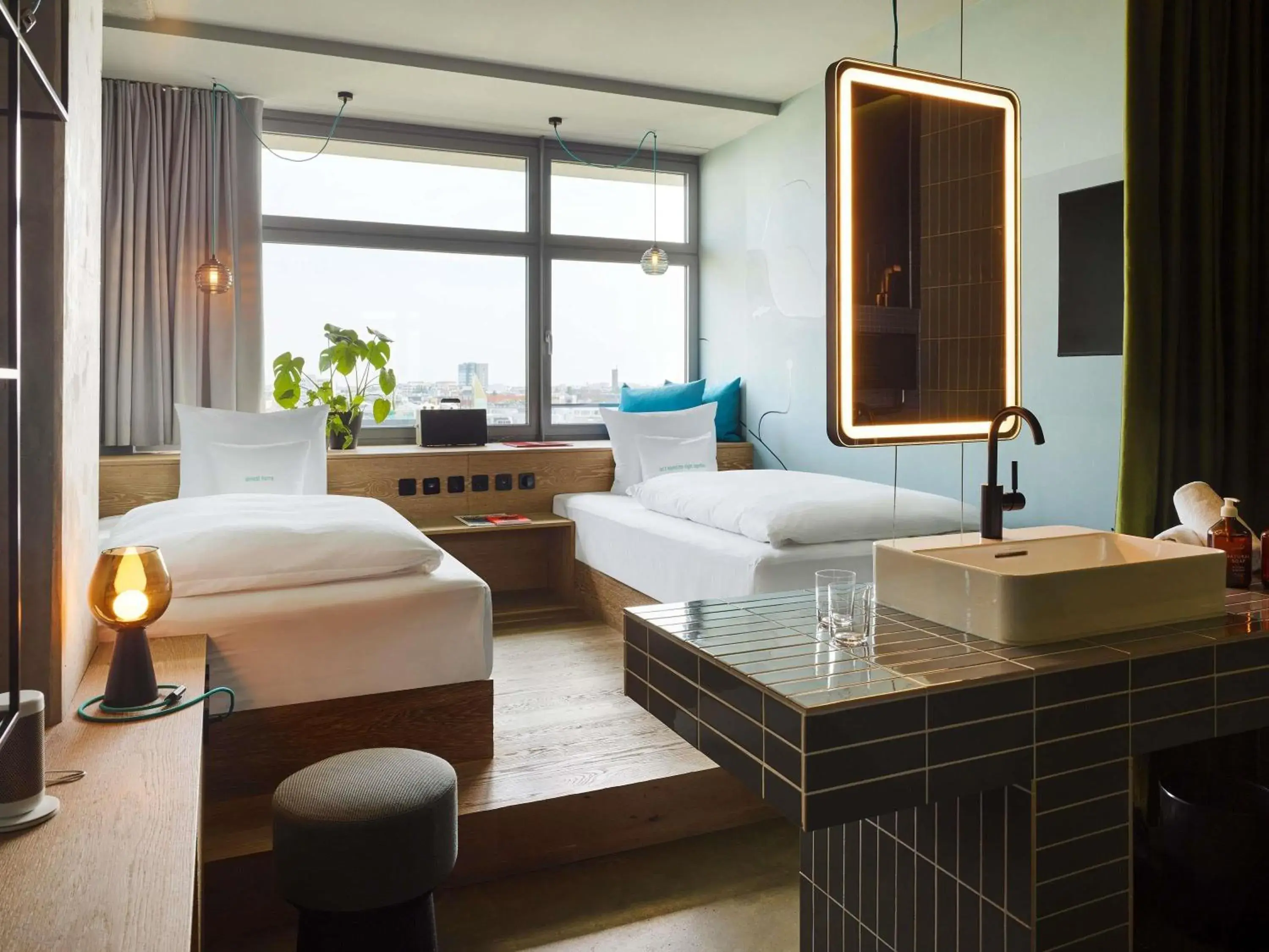 Bedroom, Bed in 25hours Hotel Bikini Berlin Bedroom, Bed in 25hours Hotel Bikini Berlin