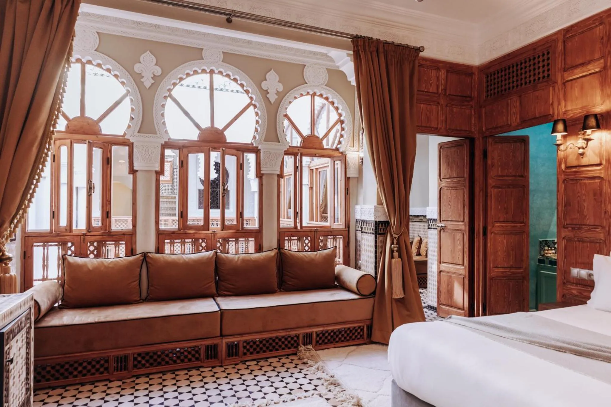 Bed in Riad Ksar Al Amal & Spa