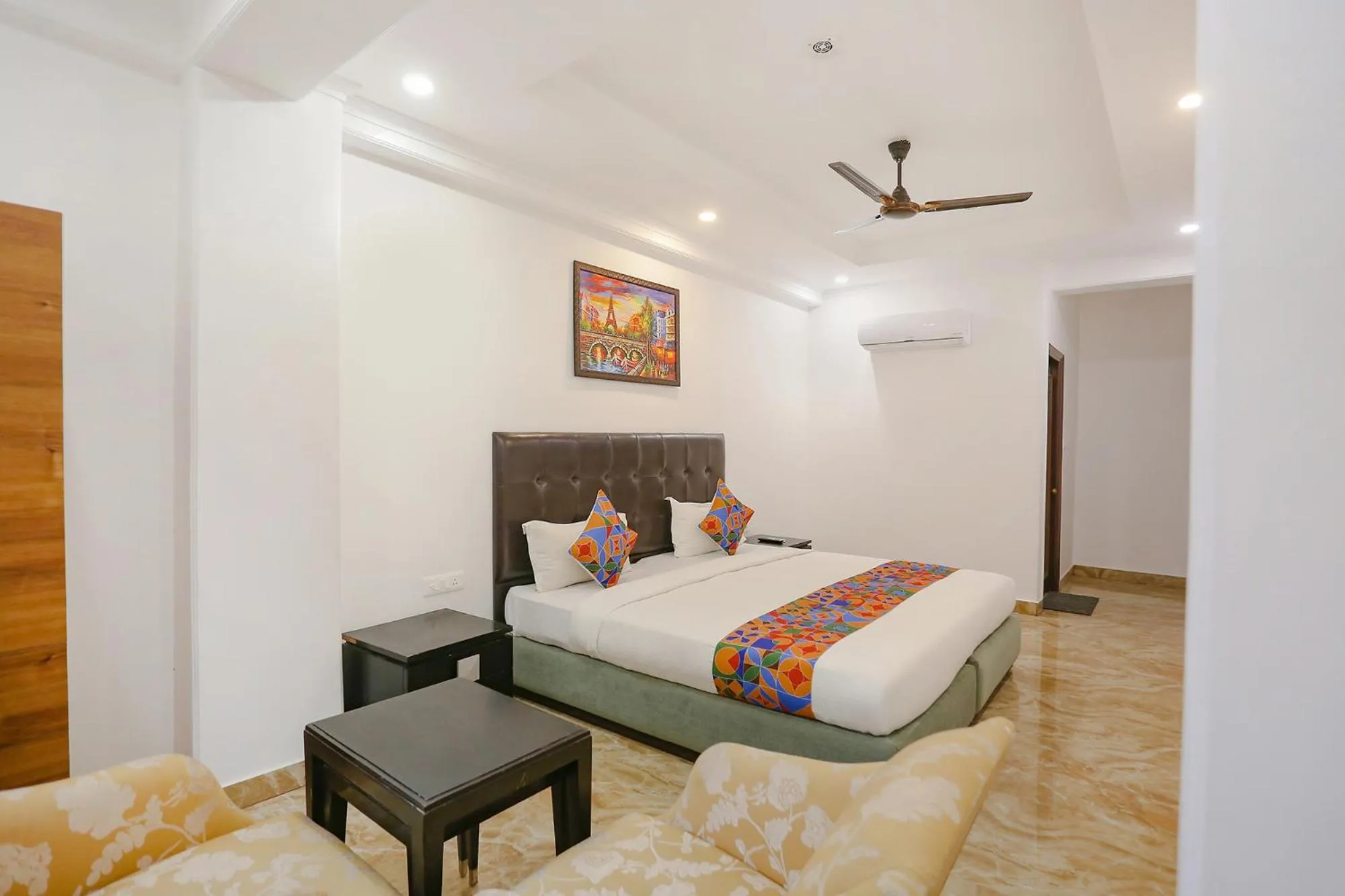 Bed in FabExpress Taj Residency - Nr Yashobhoomi Convention Centre