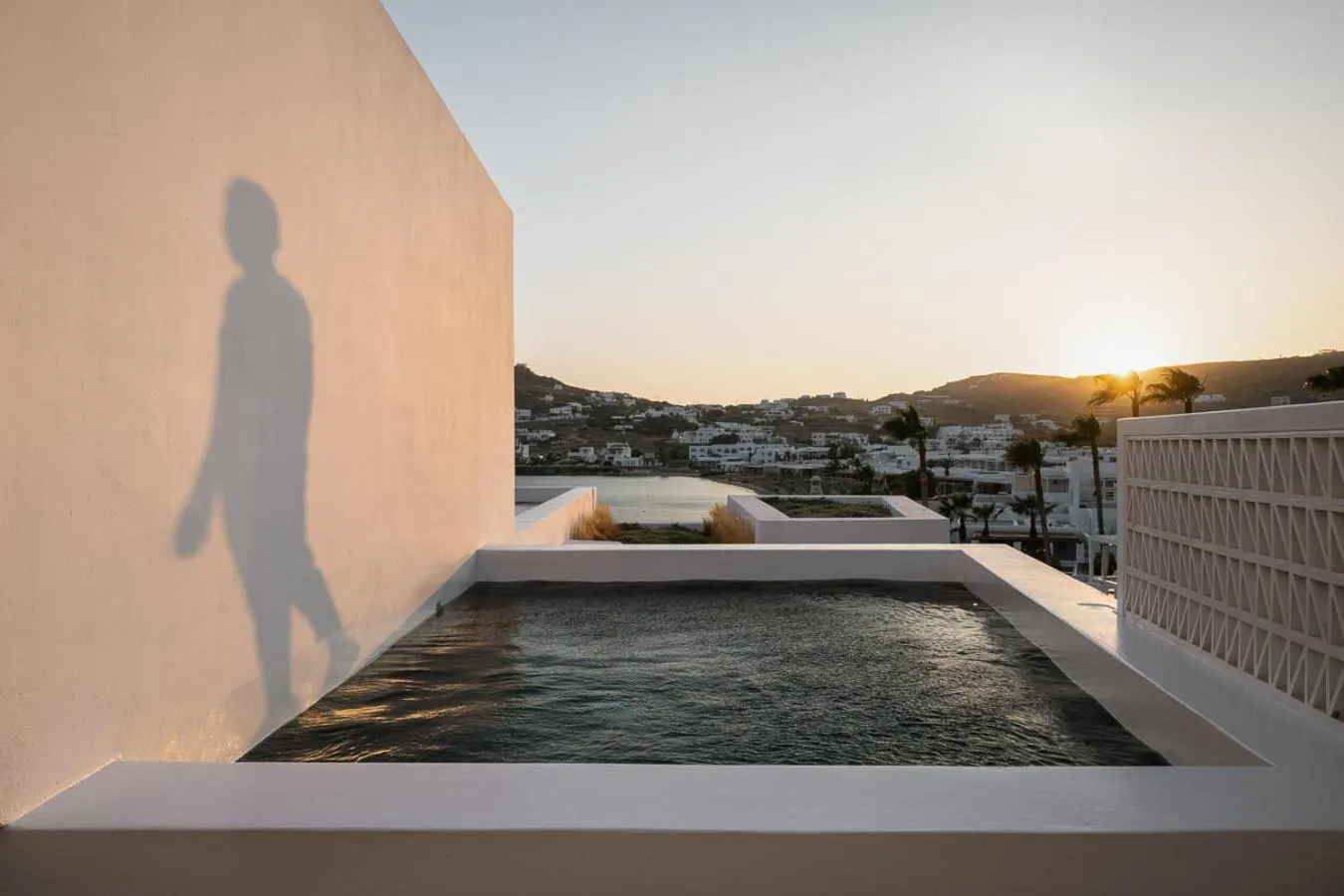 Pool view in CUBIC Mykonos Seafront Design Suites