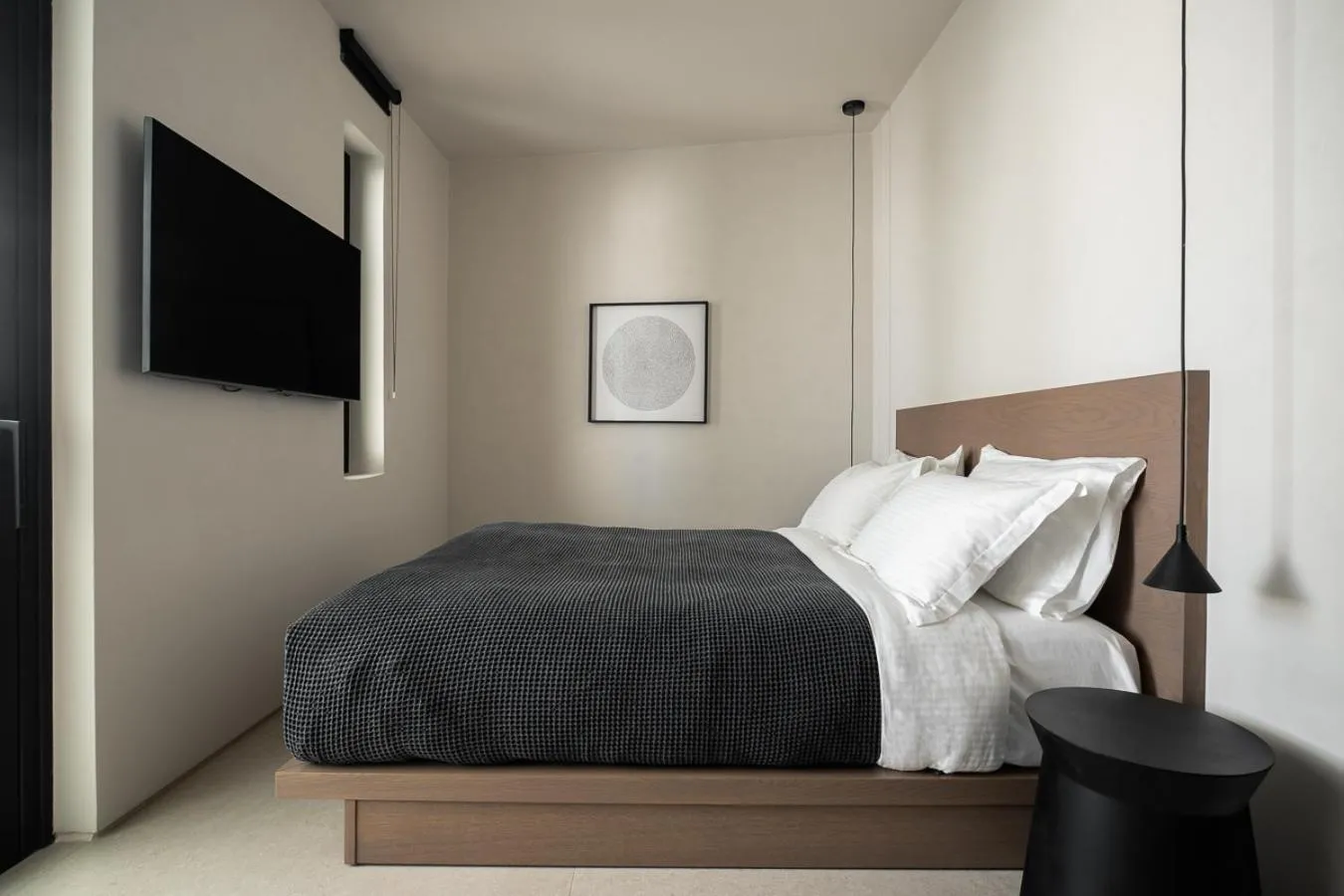 Bed in CUBIC Mykonos Seafront Design Suites