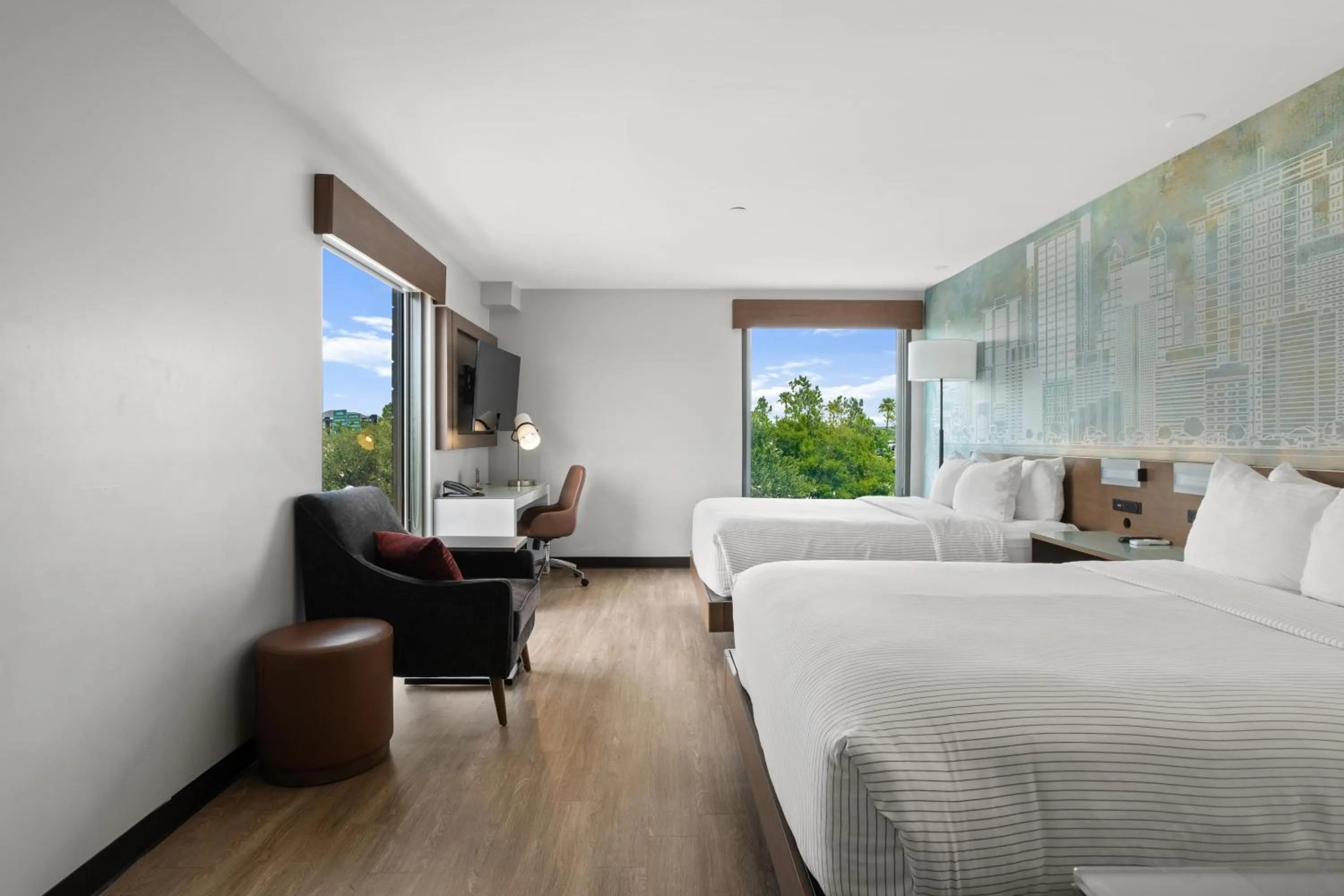 View (from property/room), Bed in Cambria Hotel Orlando near Universal Theme Parks