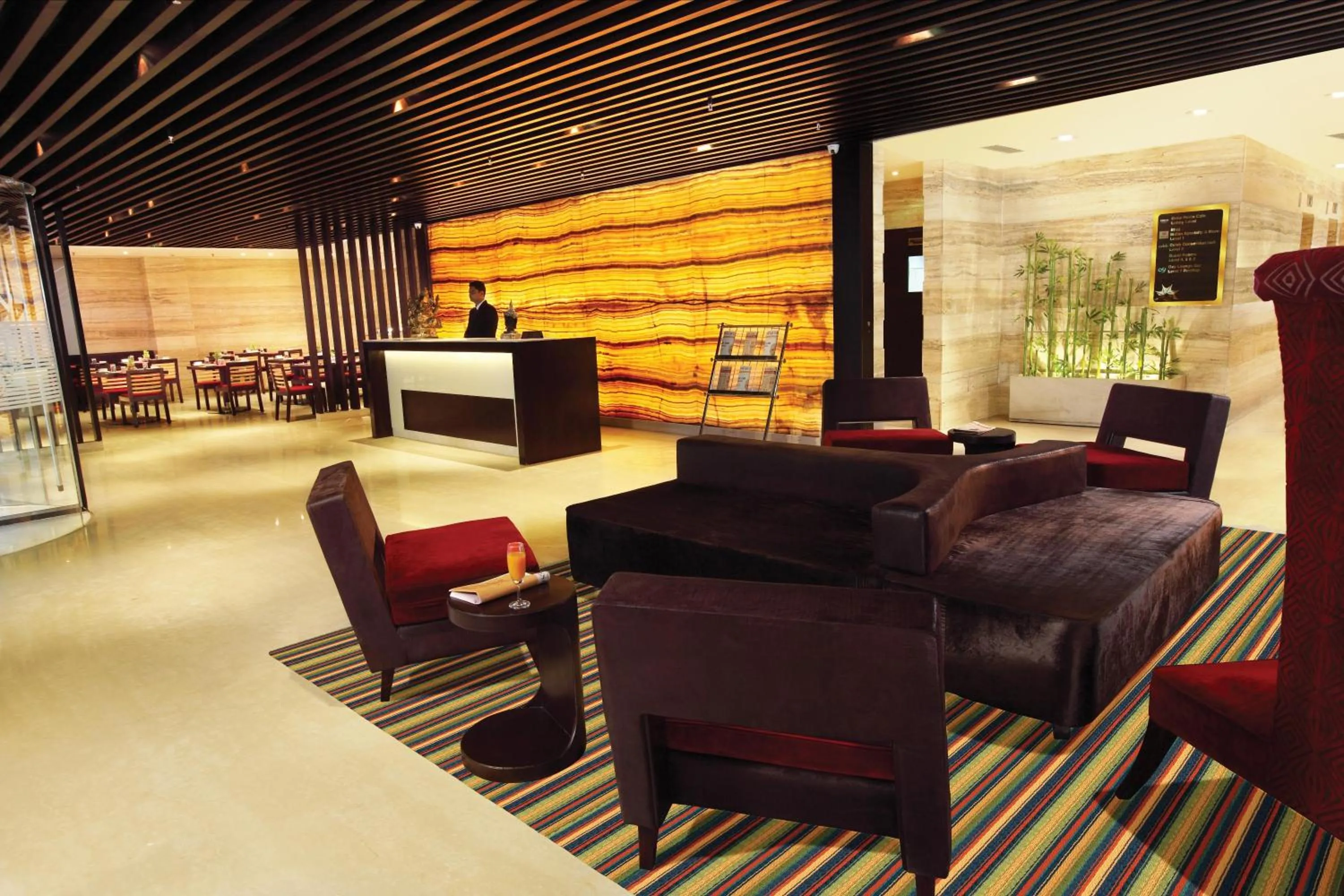 Seating area in Hotel Vrisa