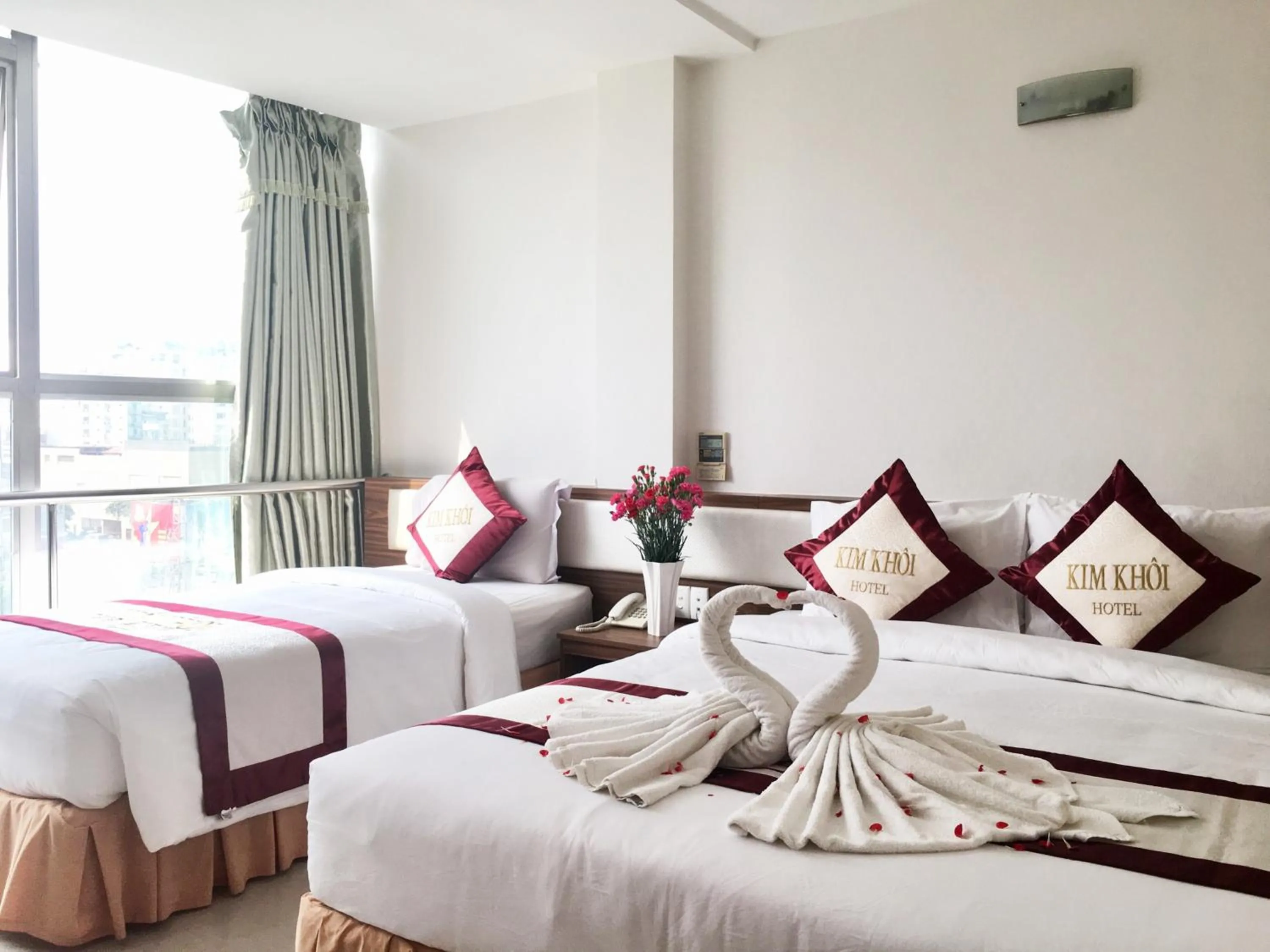 Bed in Kim Khoi Hotel