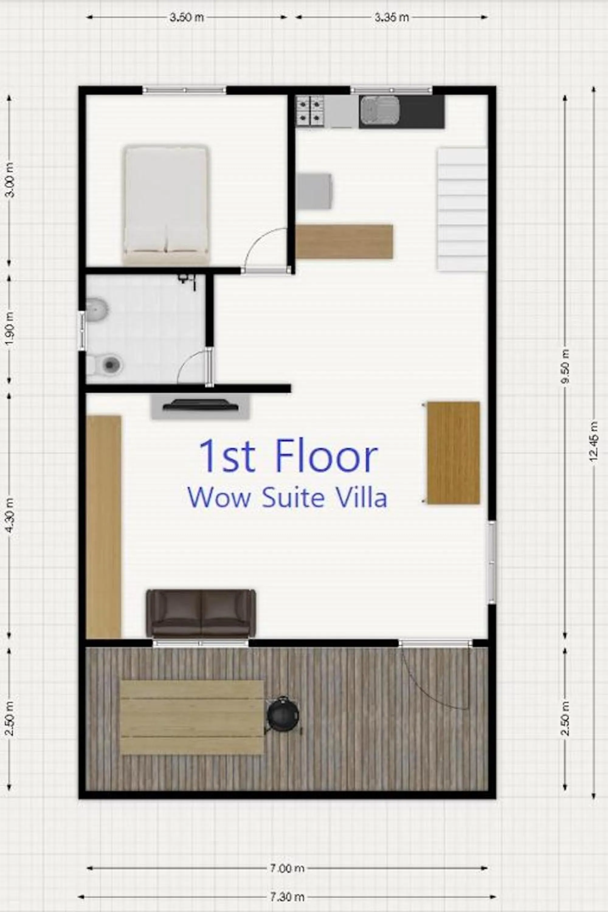 Floor plan in Jungmun Log Pension & Resort