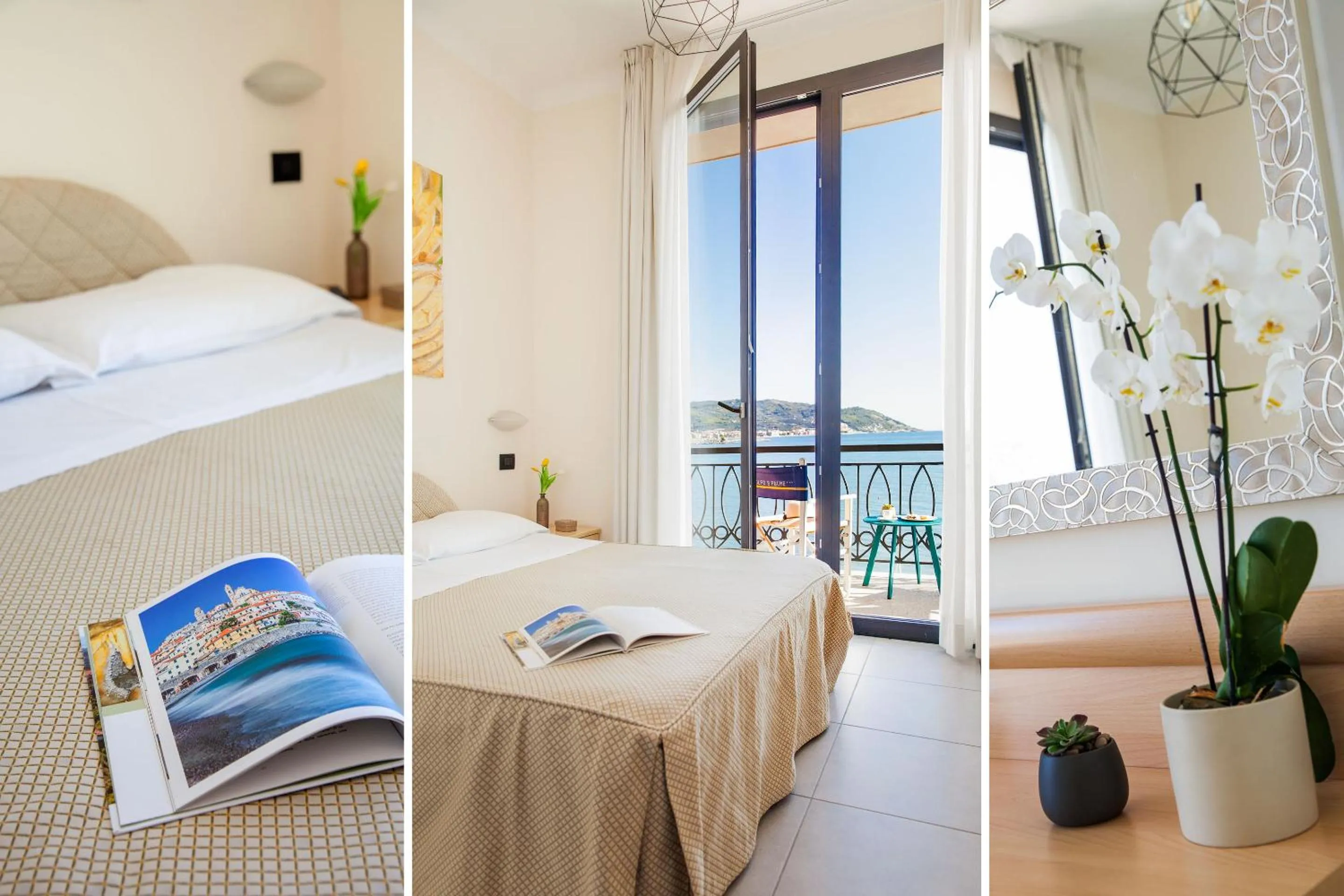 View (from property/room), Bed in Hotel Golfo e Palme