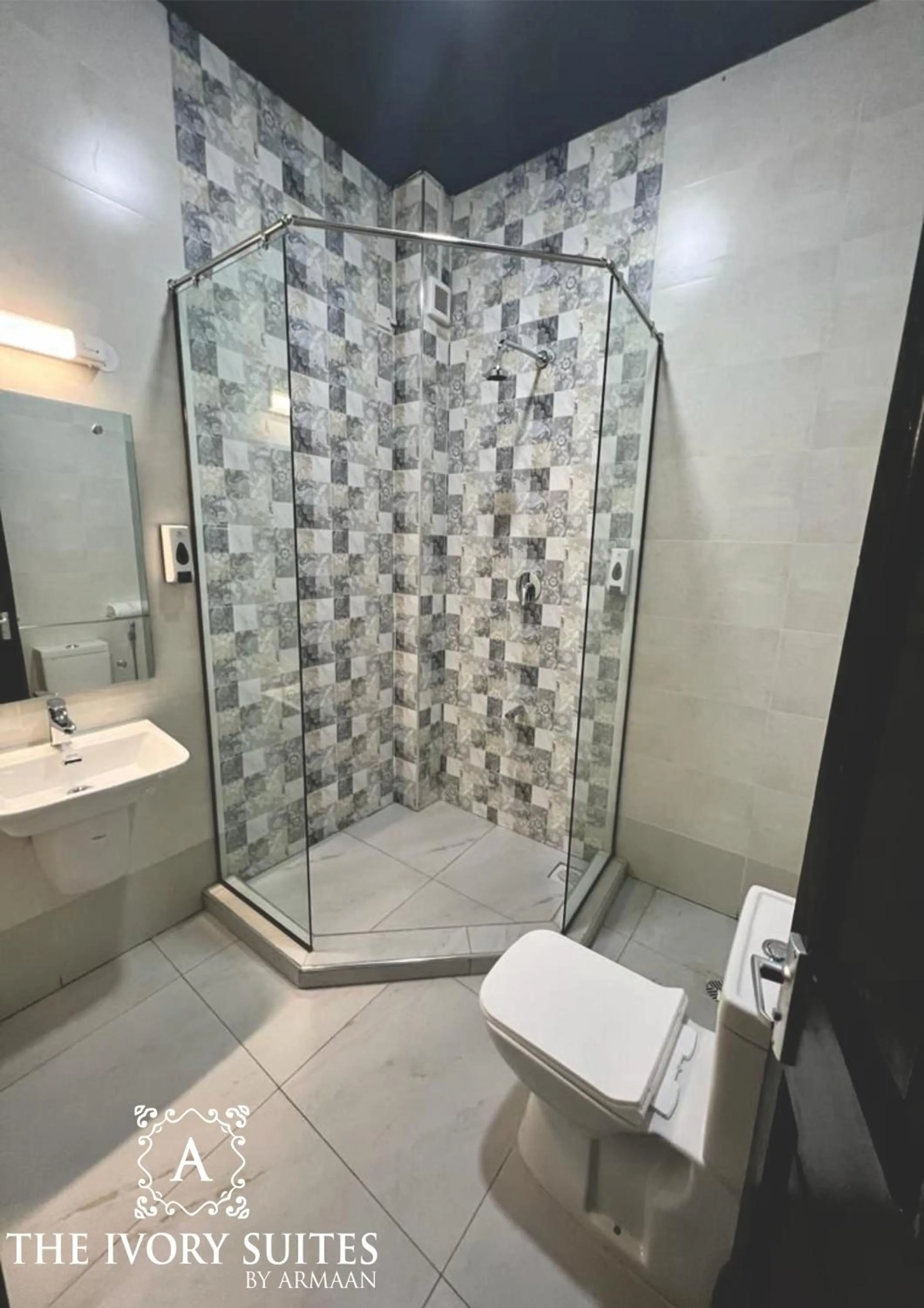 Shower in The Ivory Suites