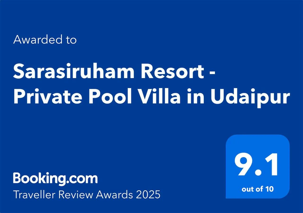 Certificate/Award in Sarasiruham Resort - Private Pool Villa in Udaipur