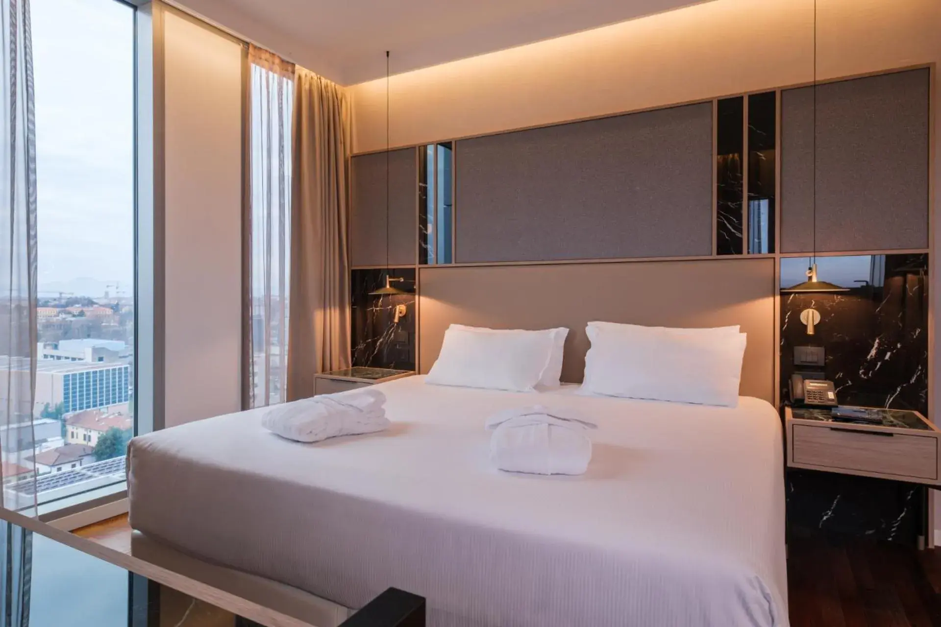 Bed in Savhotel Mantegna Padova Bed in Savhotel Mantegna Padova