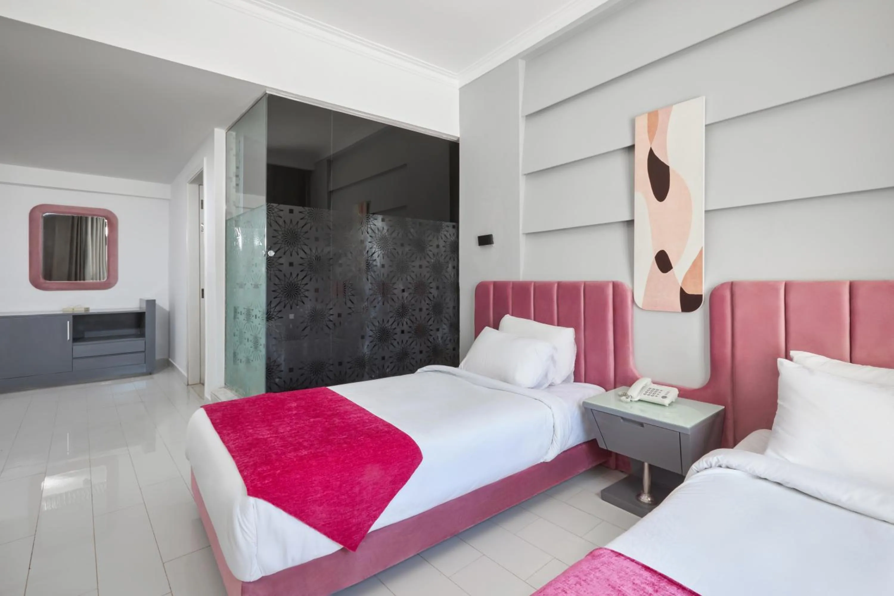 Bed in Golden Palace Marina Hotel