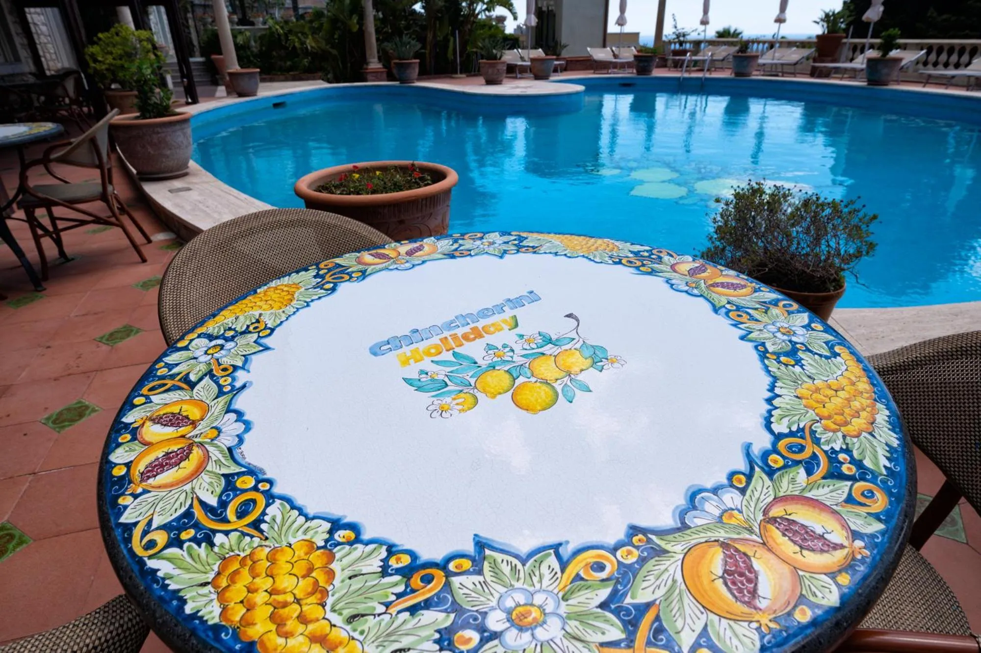 Pool view in Taormina Park Hotel