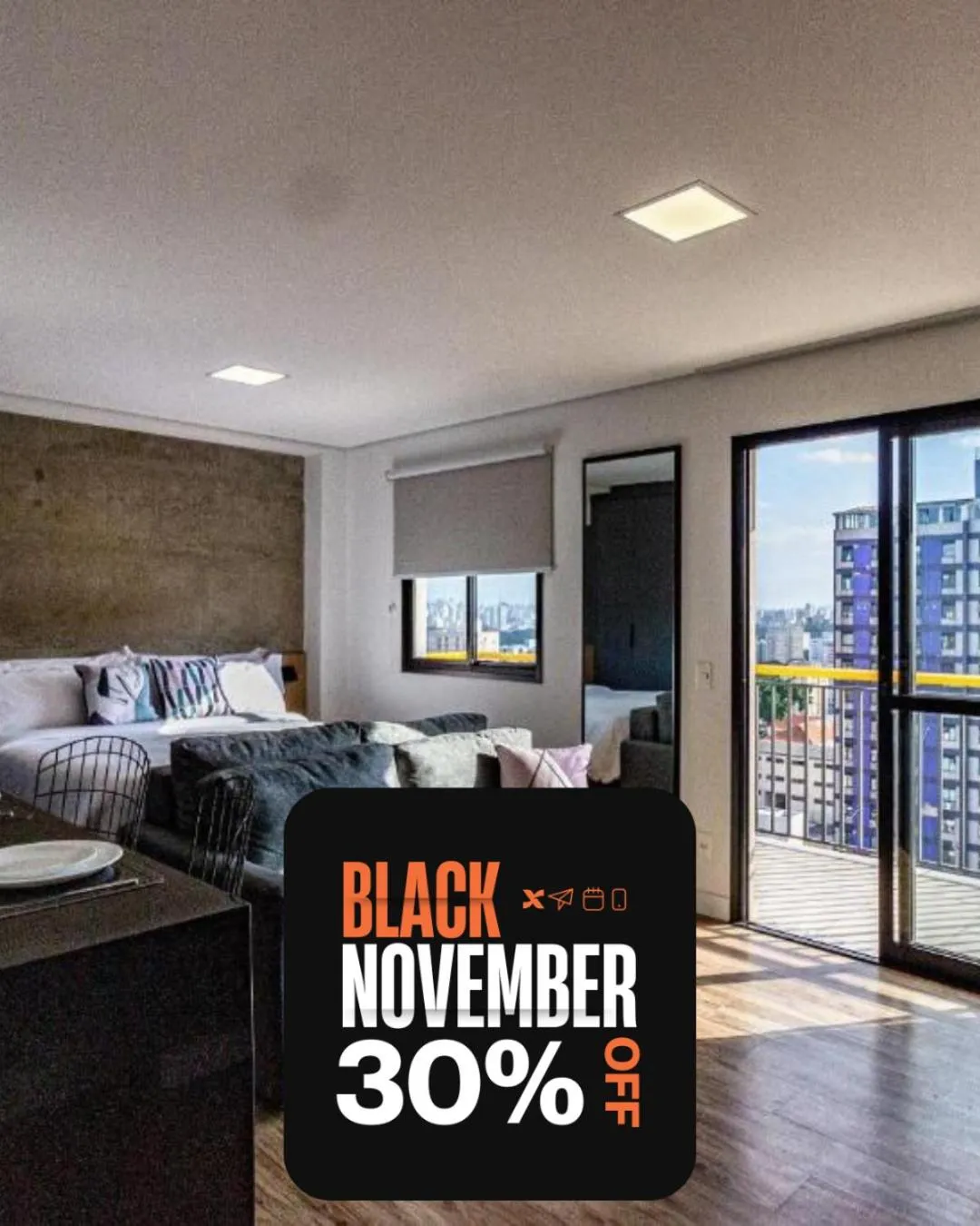 Bedroom, Bed in Xtay BK30 Santana - Apartamentos decorados próximos ao metrô