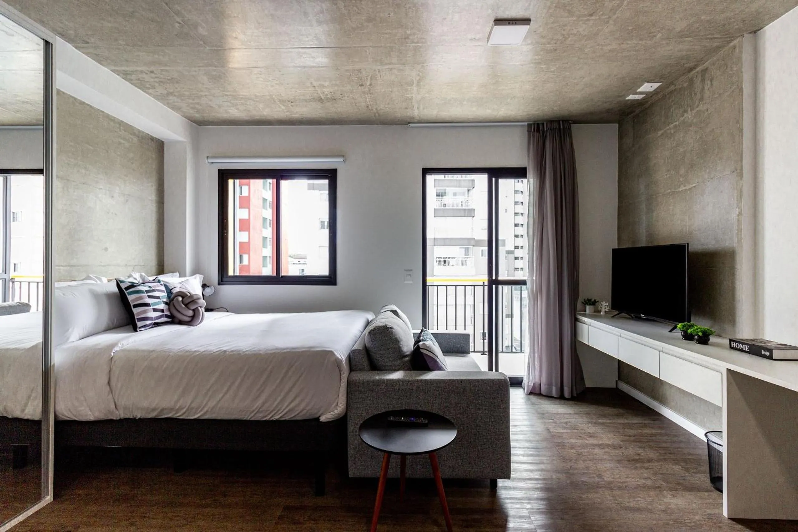 Bedroom, Bed in Xtay BK30 Santana - Apartamentos decorados próximos ao metrô