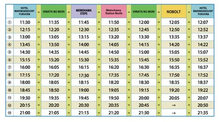 shuttle in Hotel Marinoa Resort Fukuoka
