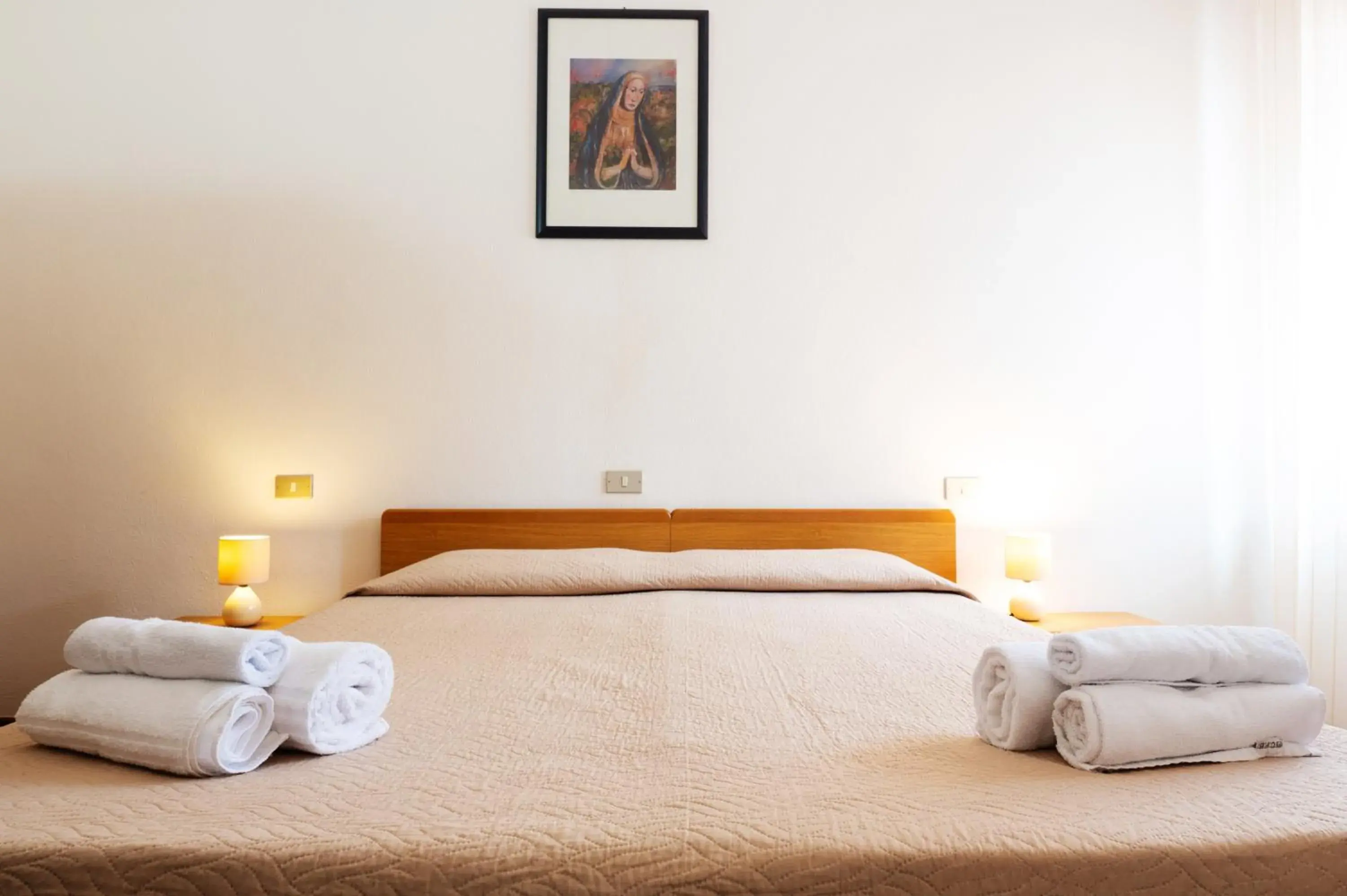 Bed in Hotel L'Aragosta Bed in Hotel L'Aragosta