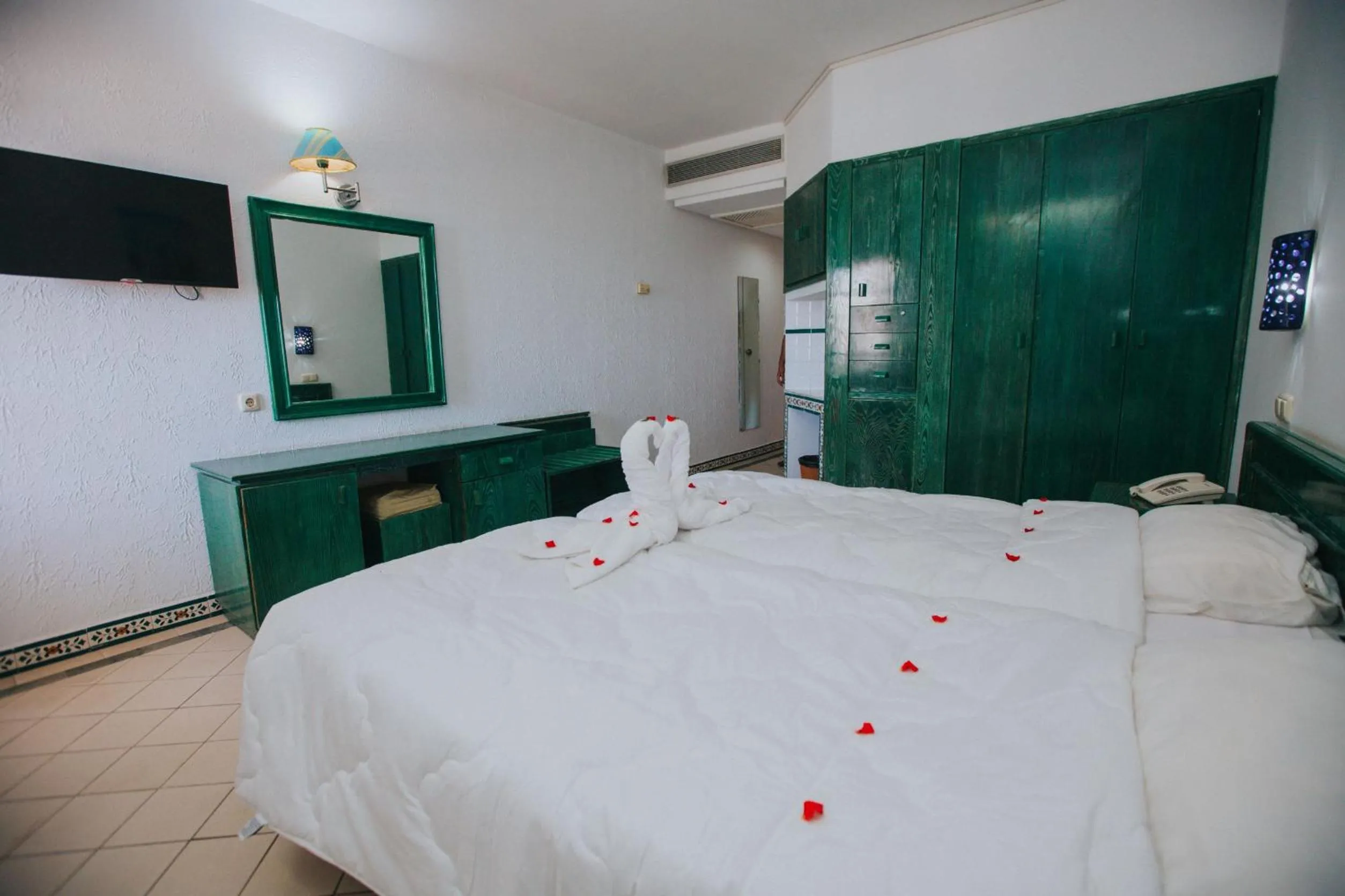 Bed in Hotel Soussana