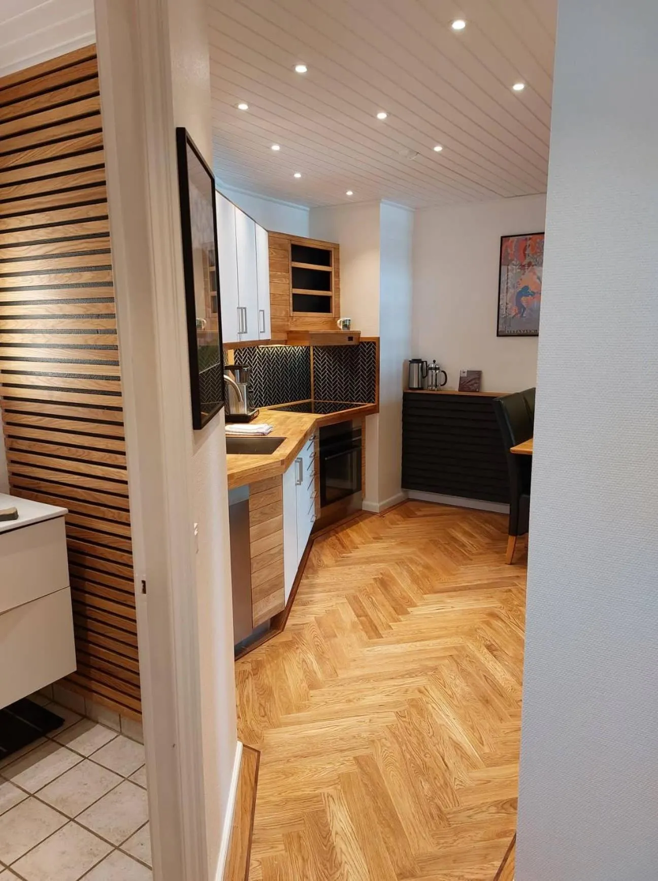 Kitchen or kitchenette in Tórshavn City Apartment
