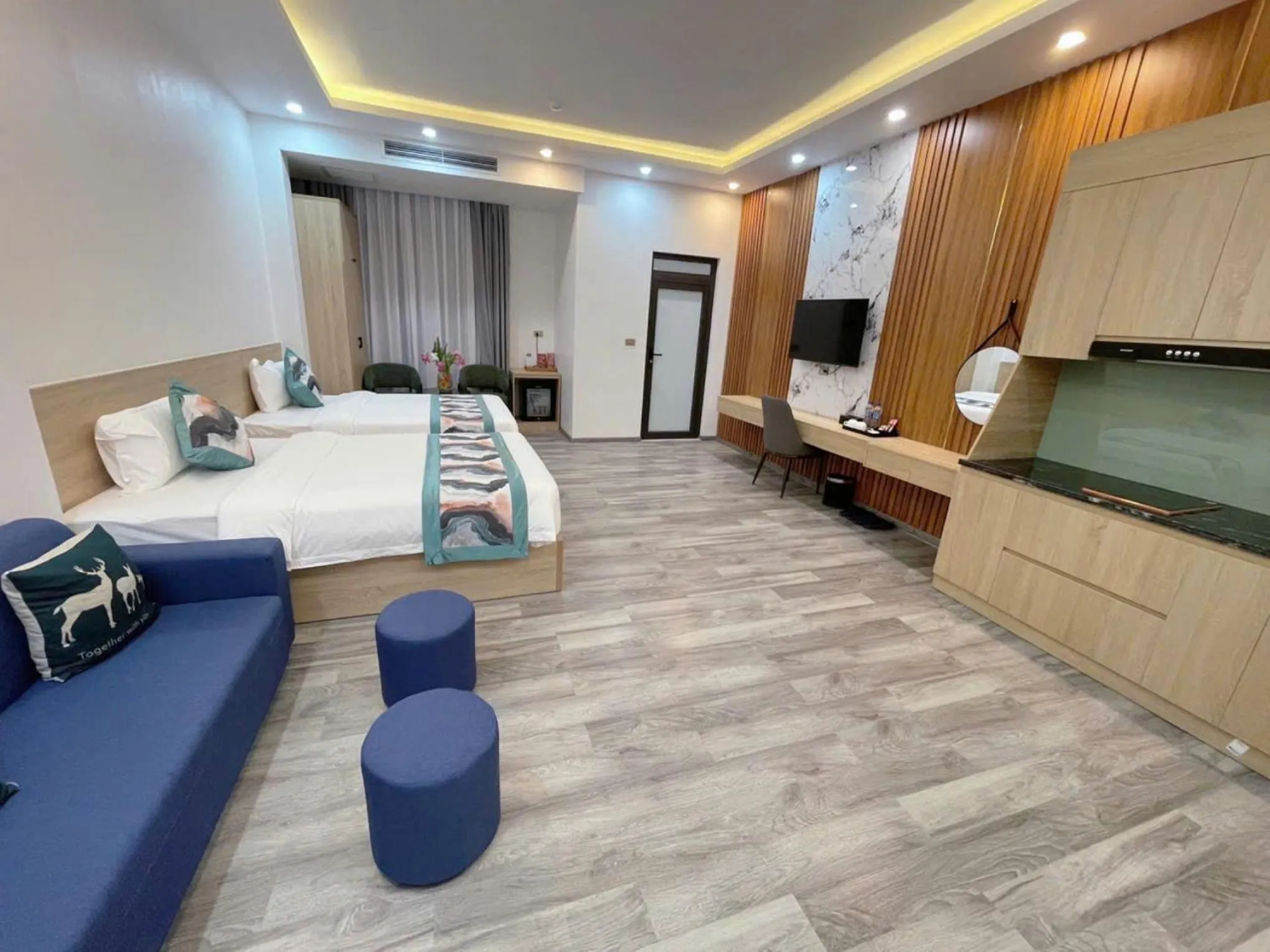 Bed in SALA HOTEL MÓNG CÁI