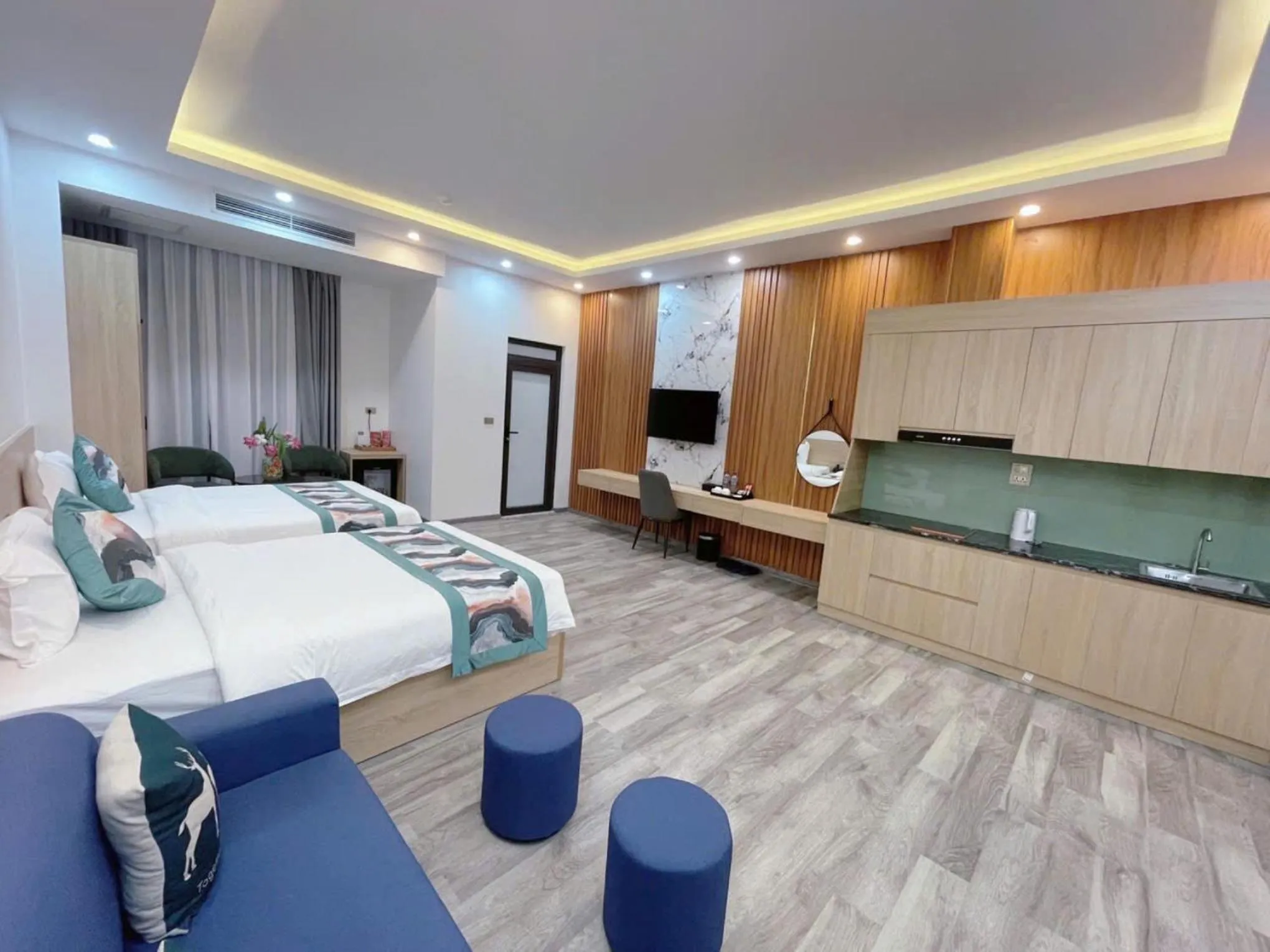 Bed in SALA HOTEL MÓNG CÁI