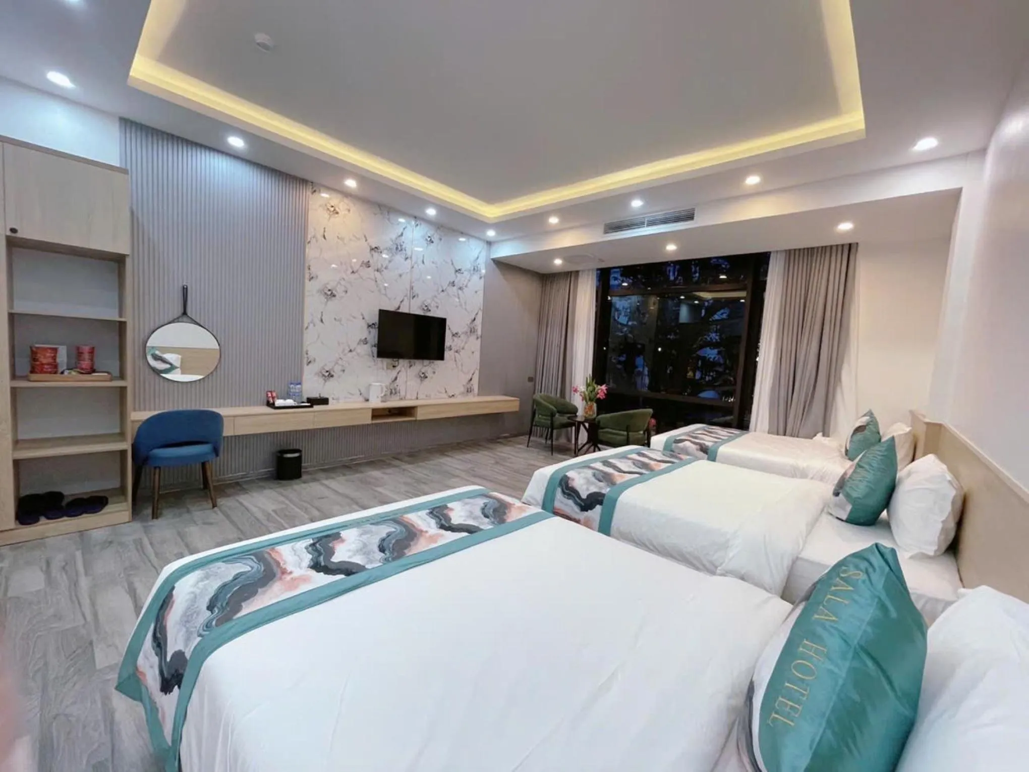 Bed in SALA HOTEL MÓNG CÁI