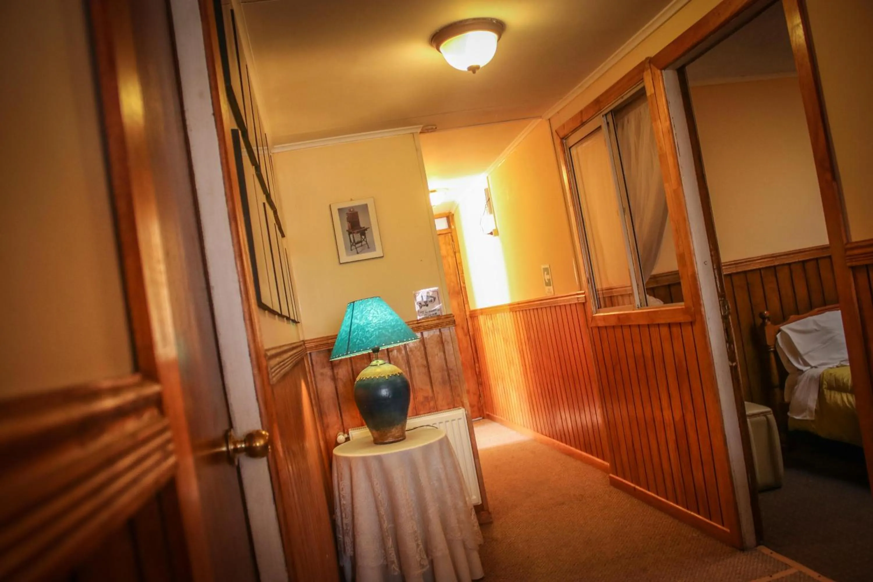 Decorative detail, Bed in Hostal Hielo Sur