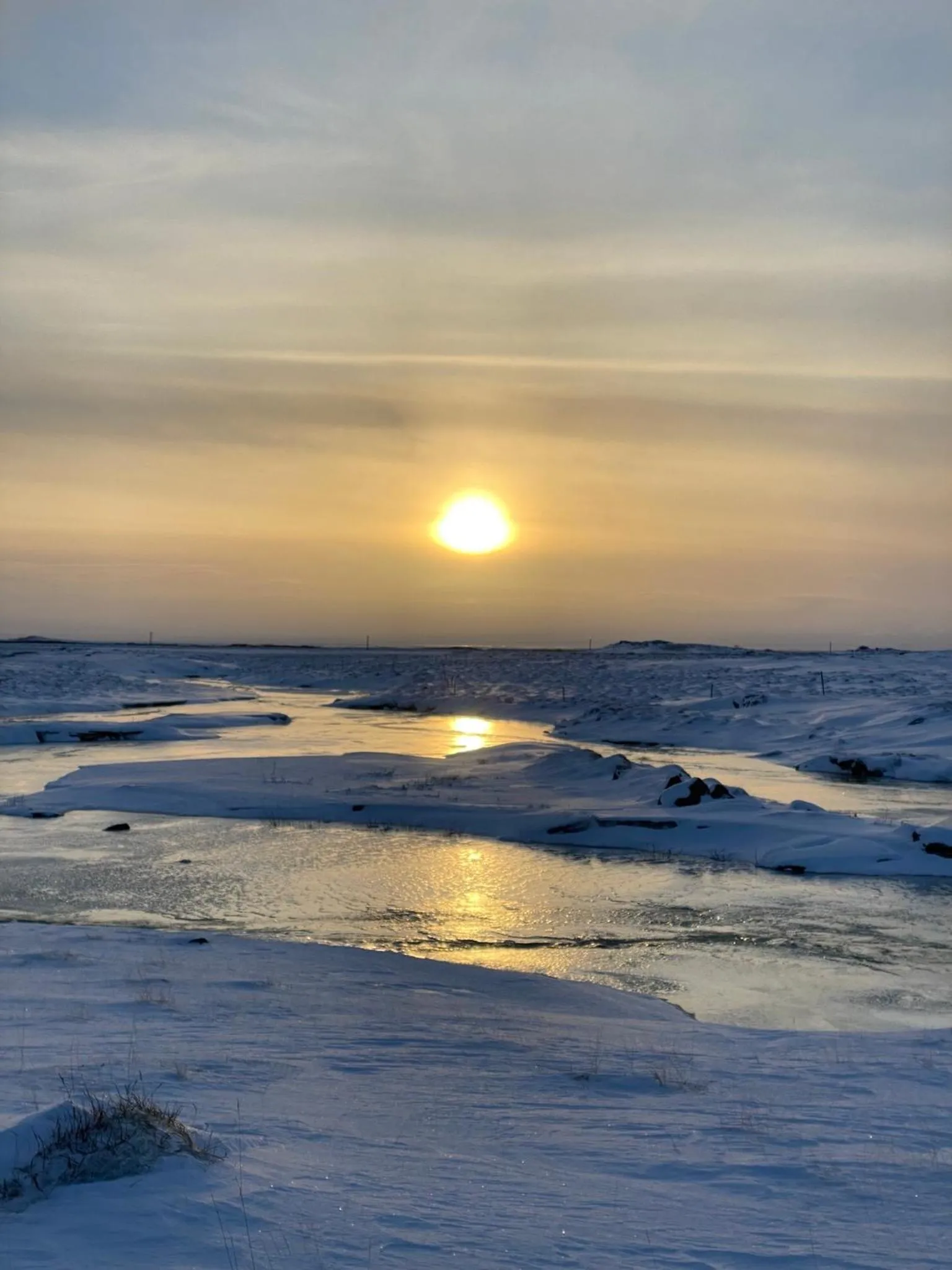 Sunset in Álftártunga Farm Guesthouse