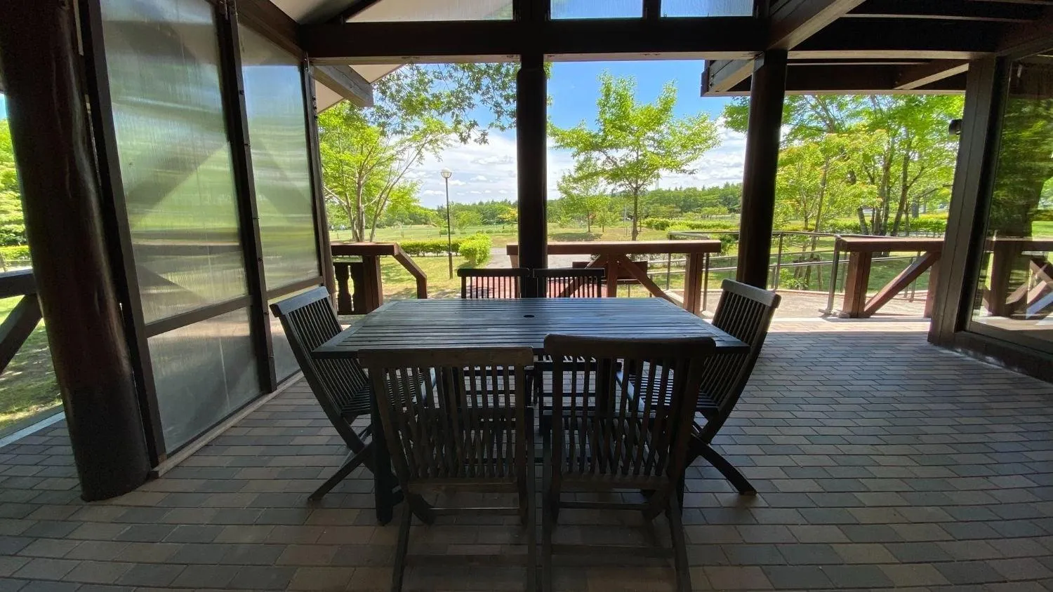 Balcony/Terrace in Tabinoteitaku Yakurai Cottage