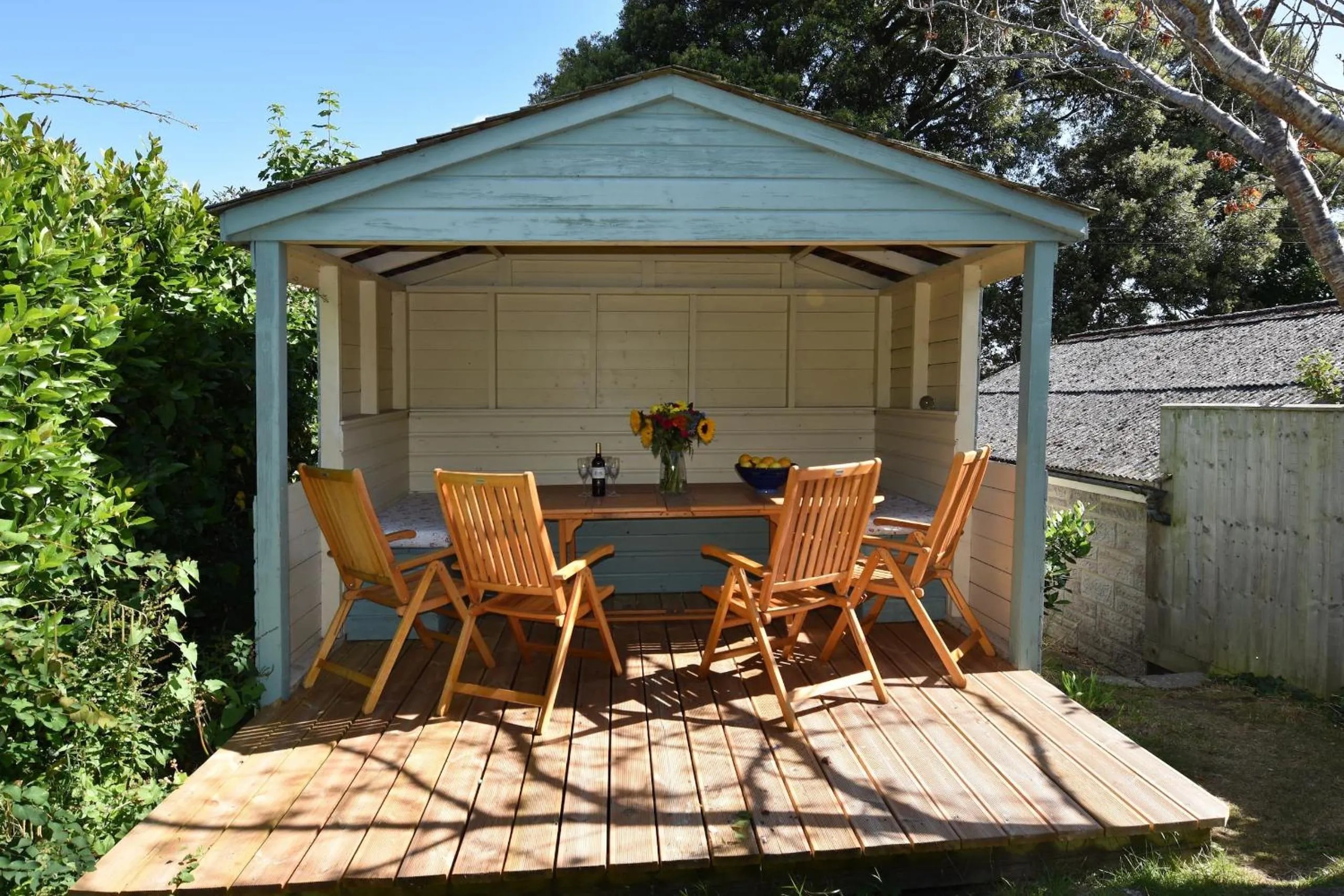 Patio in Arden Villa, sleeps 8, moments from the golden sandy beach of Ryde